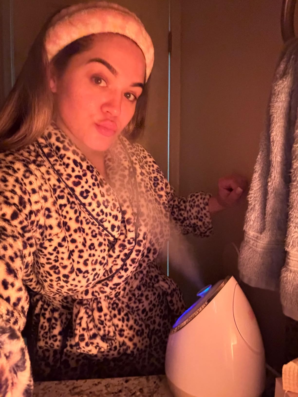 Vanity Planet Aira Ionic Facial Steamer - Face Steamer for Facial Deep Cleaning, Moisturizing - Steamer for Face with Adjustable Nozzle, Water Tank and 3 Essential Oil Baskets customer photo 2