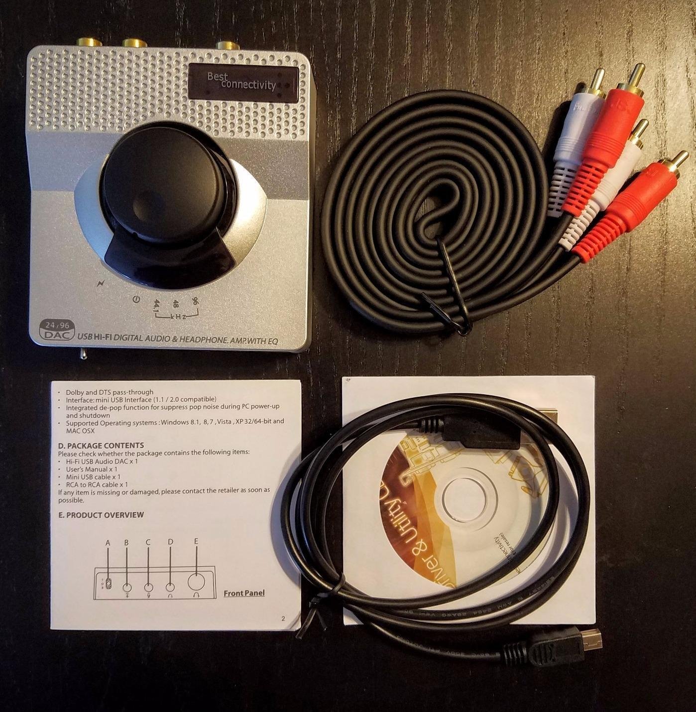 Syba Sonic 24bit 96KHz USB DAC Stereo Headphone Amplifier 2 Stage EQ Digital/Coaxial Output and RCA Output SD-DAC63116 customer photo 2