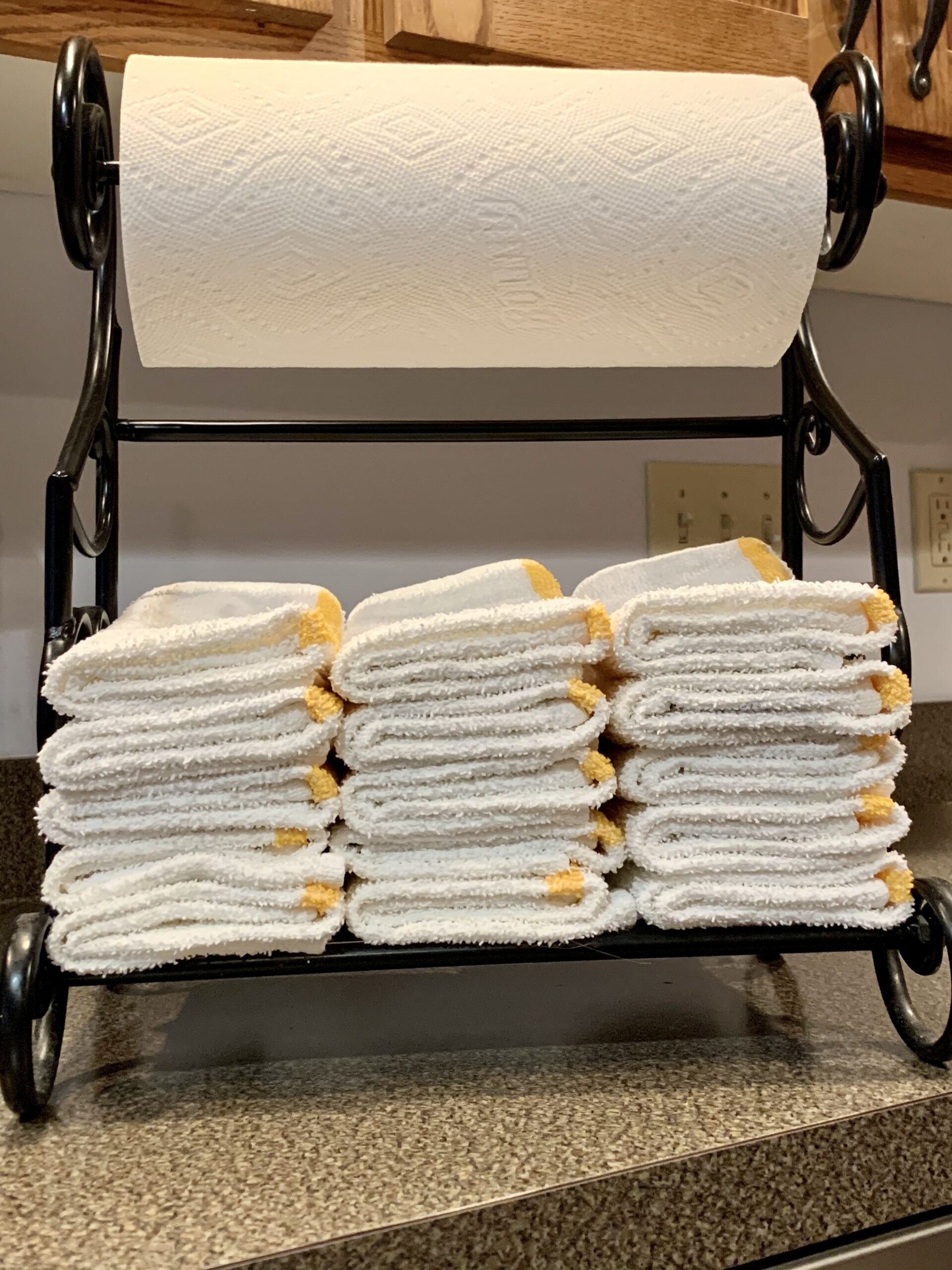 Towels N More 24 Pack 16x19 Bar Mop Towels High Absorbent Cotton Reusable Kitchen Towels - Quick Drying Towels for Chef, Cook, Home, Restaurant, Bar Glass Cleaning Towels (24, Blue Stripe) customer photo 1