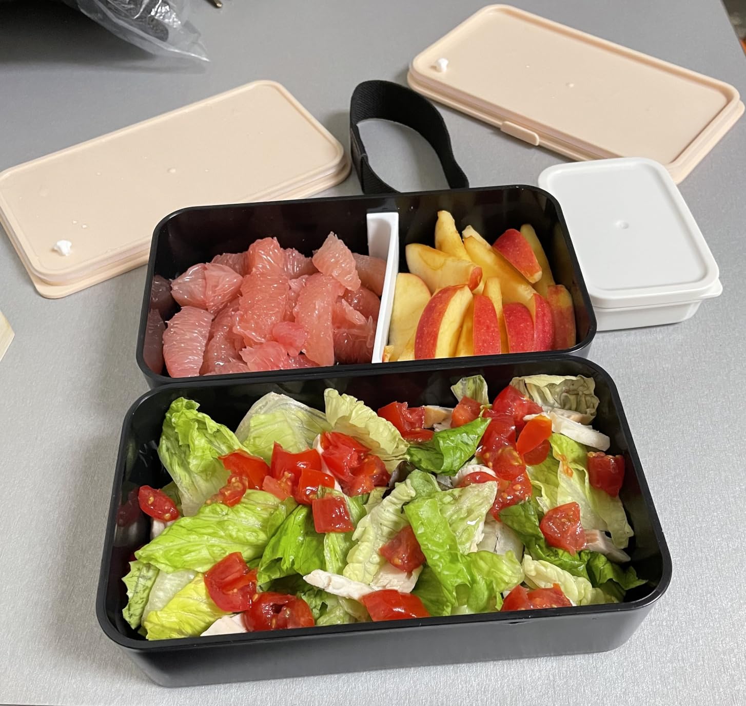 Original Bento Box Lunch Box Japanese Style 2 Layer Food Containers with Utensils Spoon and Fork Bundle Divider Salad Box for Men Women(Pink) customer photo 1