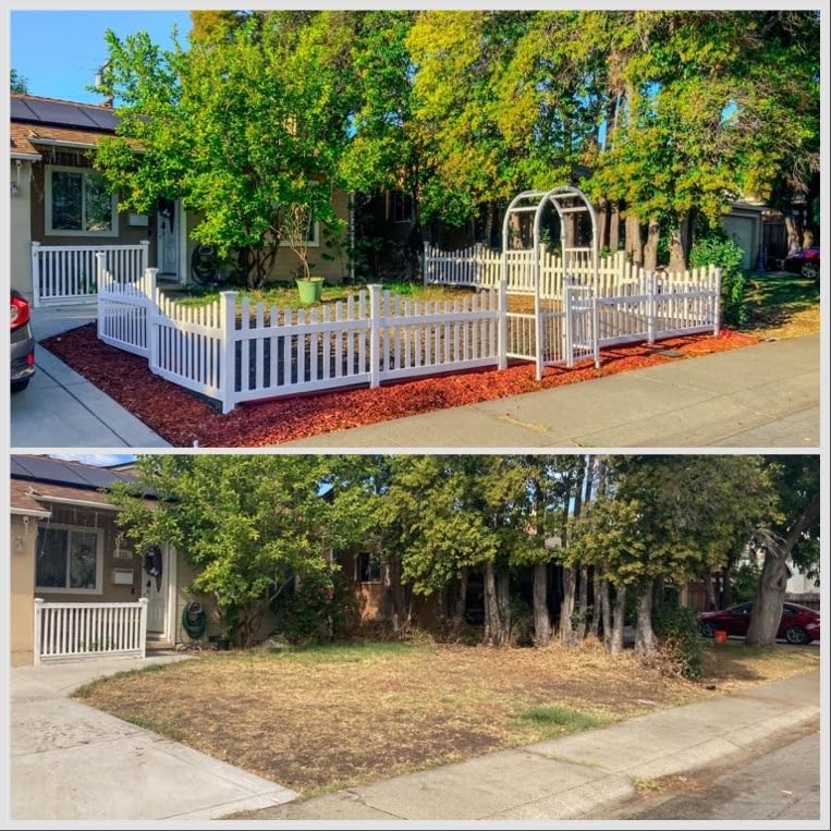 3.5ft H x 6ft W (1 Panel + 1 Post) No Dig WamBam All American Scallop Top Fence Kit, White Vinyl Picket Fence, Easy Install Outdoor Fence for Backyard or Patio, DIY Decorative Fencing, ZP19041 customer photo 1