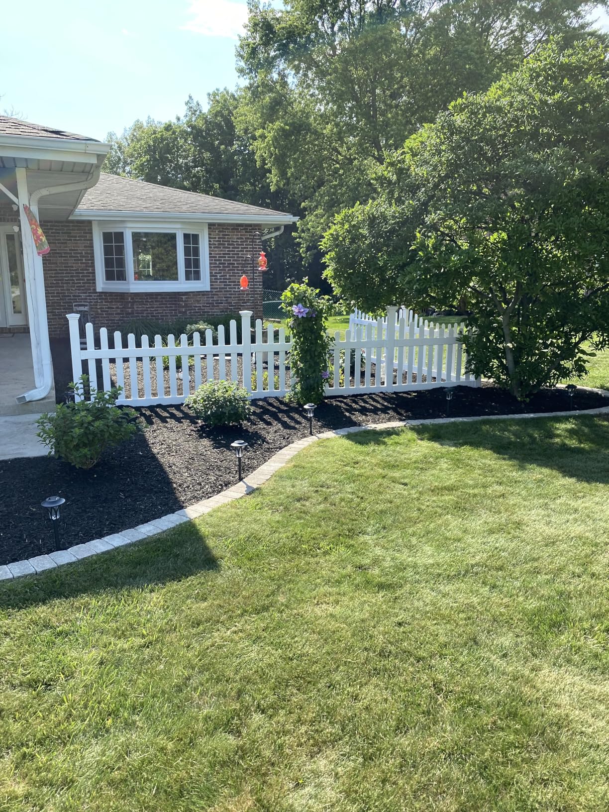 3.5ft H x 6ft W (1 Panel + 1 Post) No Dig WamBam All American Scallop Top Fence Kit, White Vinyl Picket Fence, Easy Install Outdoor Fence for Backyard or Patio, DIY Decorative Fencing, ZP19041 customer photo 2