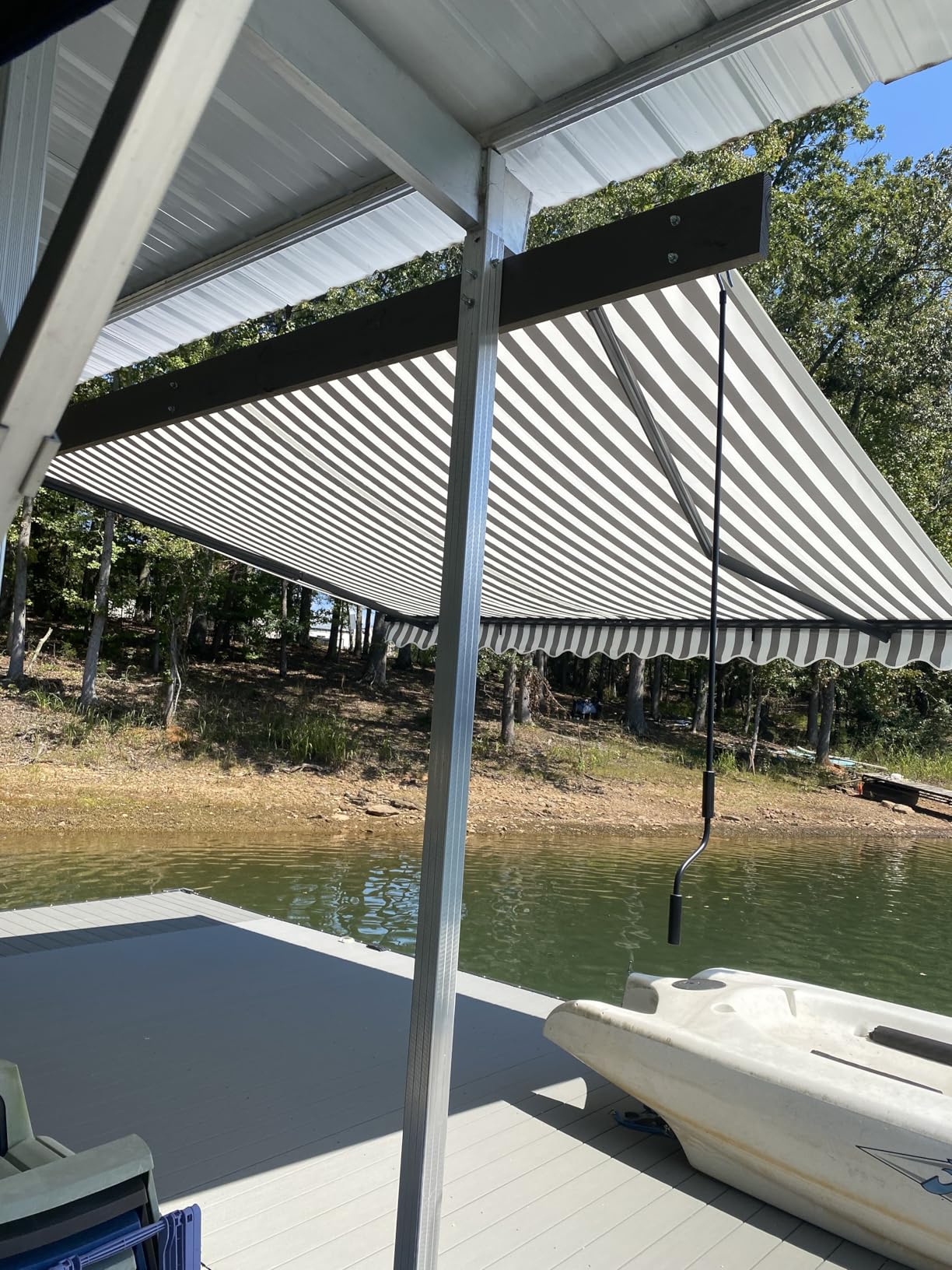 Aleko 13x10 feet Caribbean Style Manual Black Frame Awning, UV-Protected Sunshade Canopy with Hand Crank and Durable Steel Frame for Deck, Porch, Backyard - Onyx Black customer photo 1