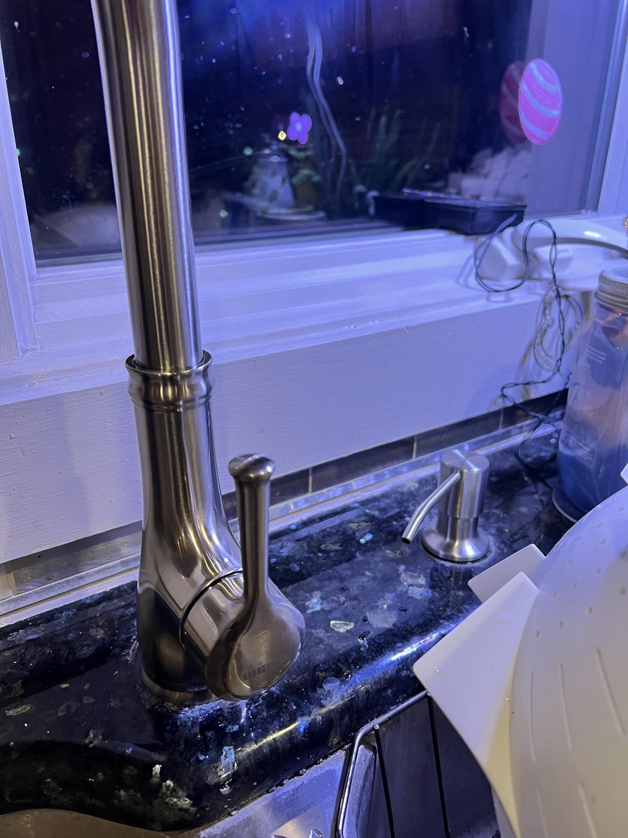 WEWE Vintage Kitchen Faucet with Pull Down Sprayer, Stainless Steel 1 or 3 Hole High Arc Single Handle Antique Sink Faucet customer photo 1