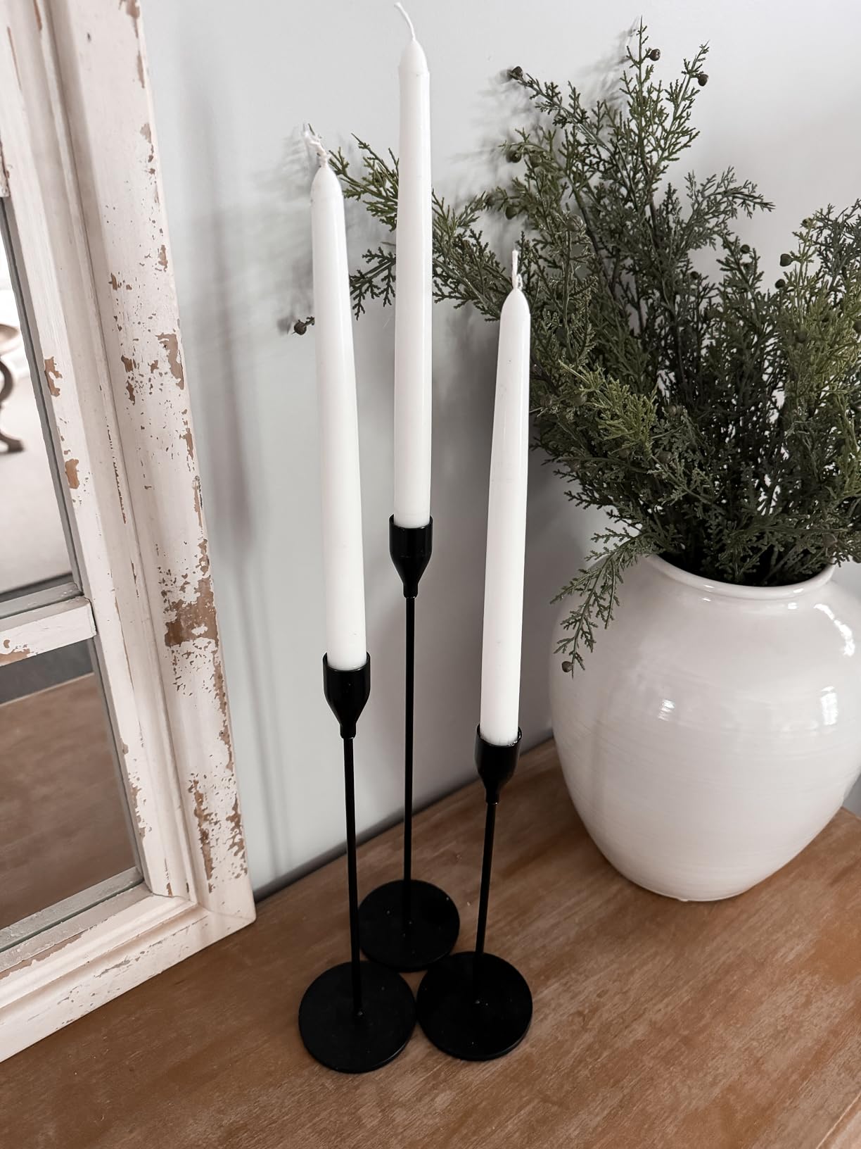 Matte Black Candle Holders Set of 3 for Taper Candles, Decorative Candlestick Holder for Wedding, Dining, Party (Metal Candle Stand) customer photo 1