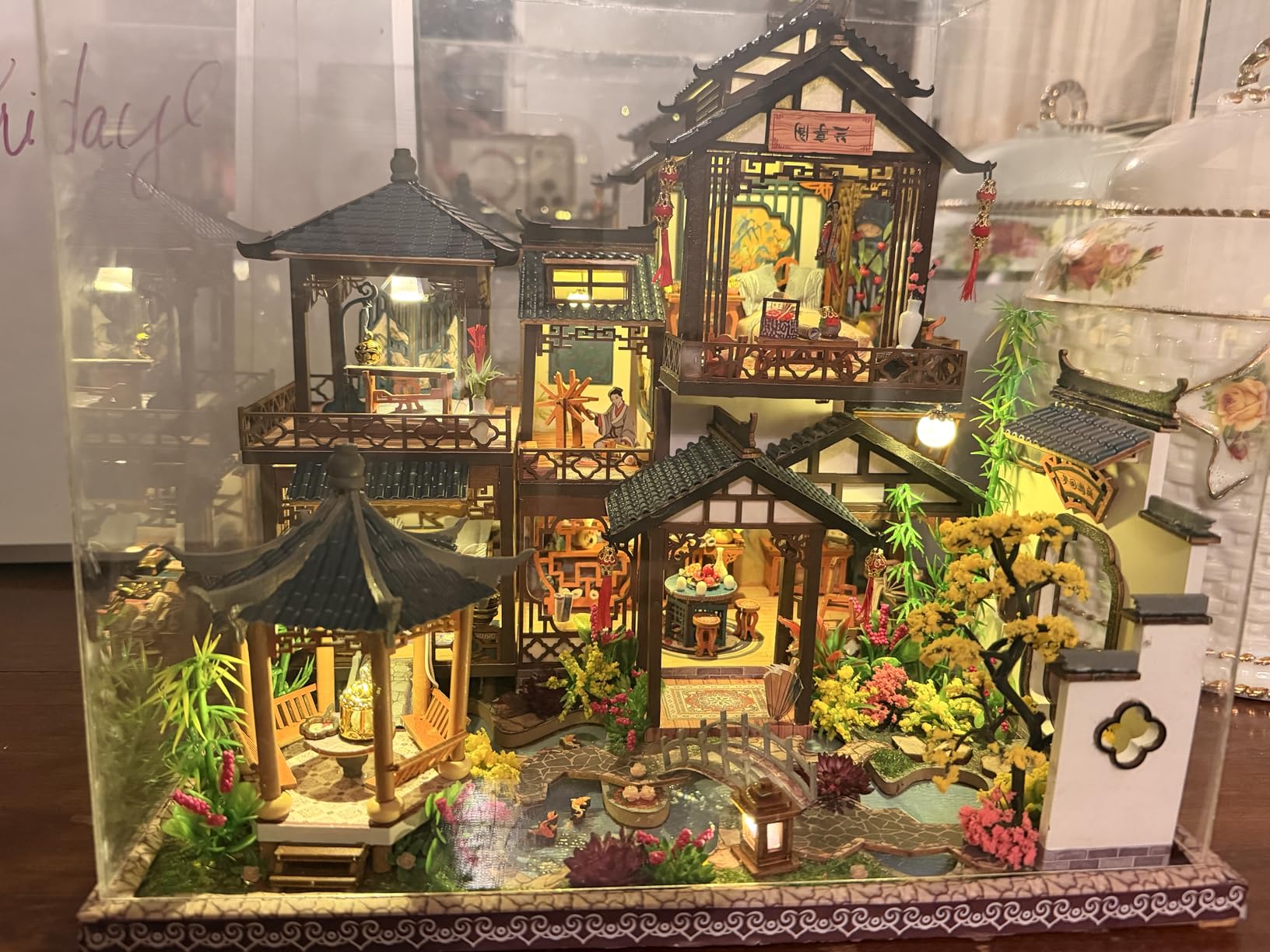 Spilay DIY Dollhouse Miniature with Wooden Furniture, DIY Dollhouse Kit Big Japanese Courtyard Model with LED & Music Box, 1:24 Scale Creative Room Gift Idea for Adult (Yaquan Courtyard) customer photo 1