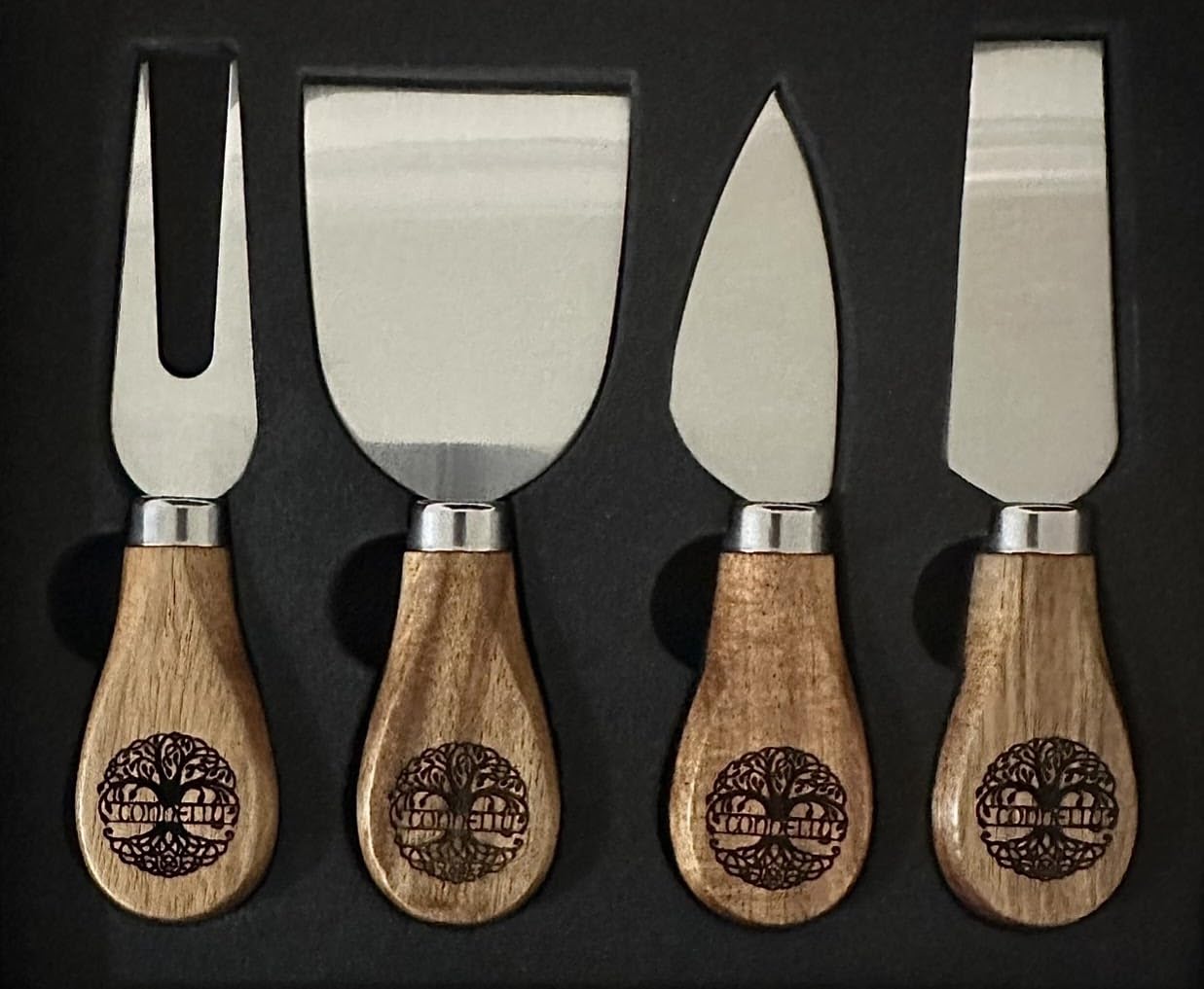Cheese Knives with Cheese Slicer Cheese Cutter Cheese Fork,Cheese Spreading Knife for Charcuterie Boards and Cutlery Gift Set,6 Pieces Cheese Knife Set with Bamboo Wood Handle Steel Stainless customer photo 1