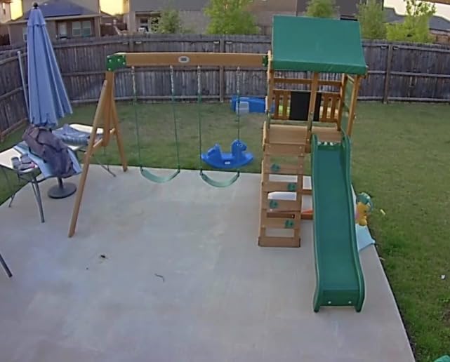 Backyard Discovery Buckley Hill Cedar Wood Swing Set with Wave Slide, Play Deck, Rock Wall Ladder, Belt Swings, Chalkboard, Canopy Roof, Outdoor Playset customer photo 1