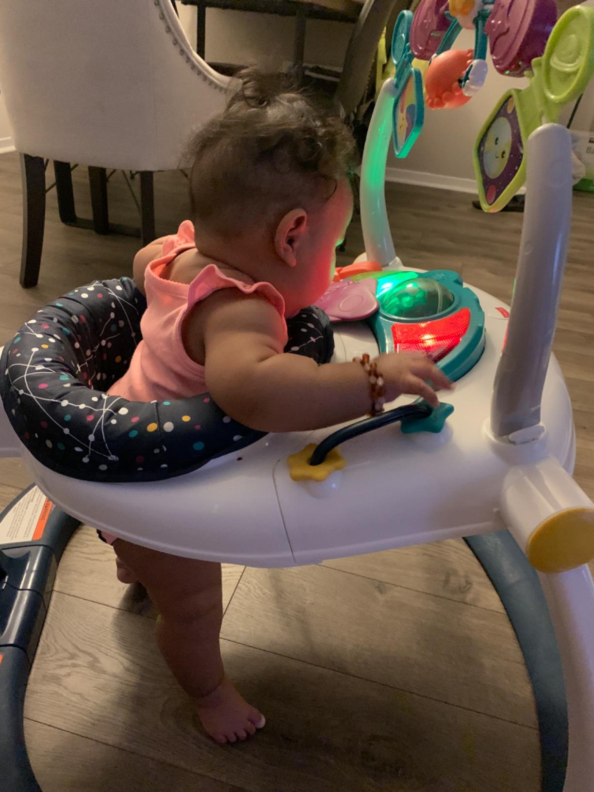 Fisher-Price Baby Jumperoo Baby Bouncer and Activity Center with Lights and Sounds, Astro Kitty SpaceSaver customer photo 1