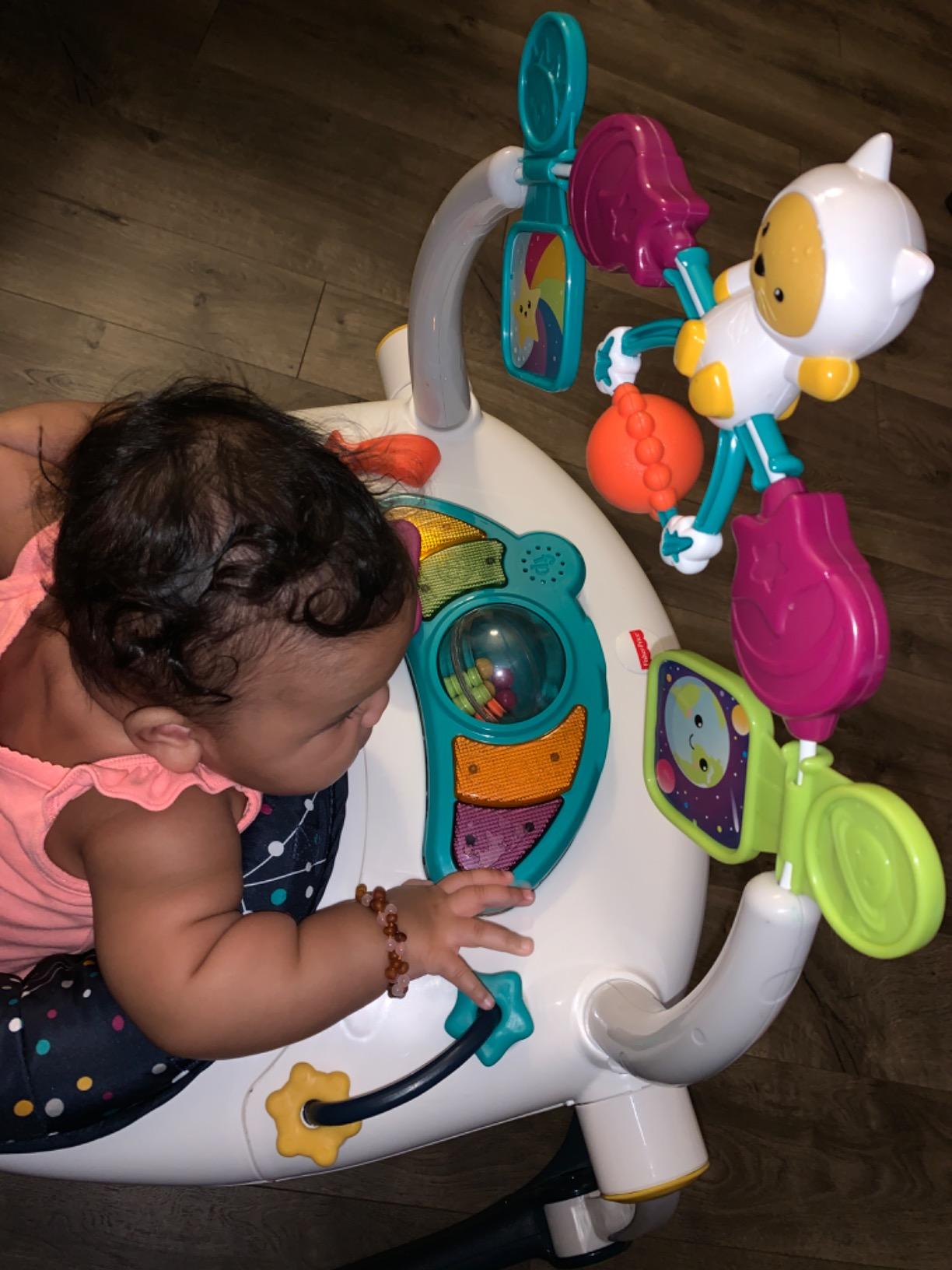 Fisher-Price Baby Jumperoo Baby Bouncer and Activity Center with Lights and Sounds, Astro Kitty SpaceSaver customer photo 2