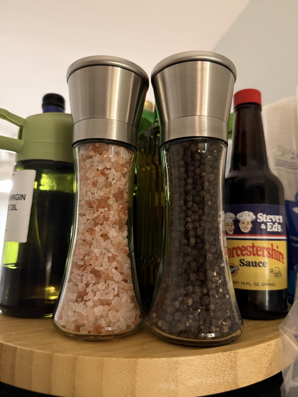 HOME EC Original Stainless Steel Salt or Pepper Grinder 1pk - Adjustable Ceramic Sea Salt Grinder or Pepper Mill - Tall Glass Spice Shaker - Spice Mill w/EBook customer photo 2