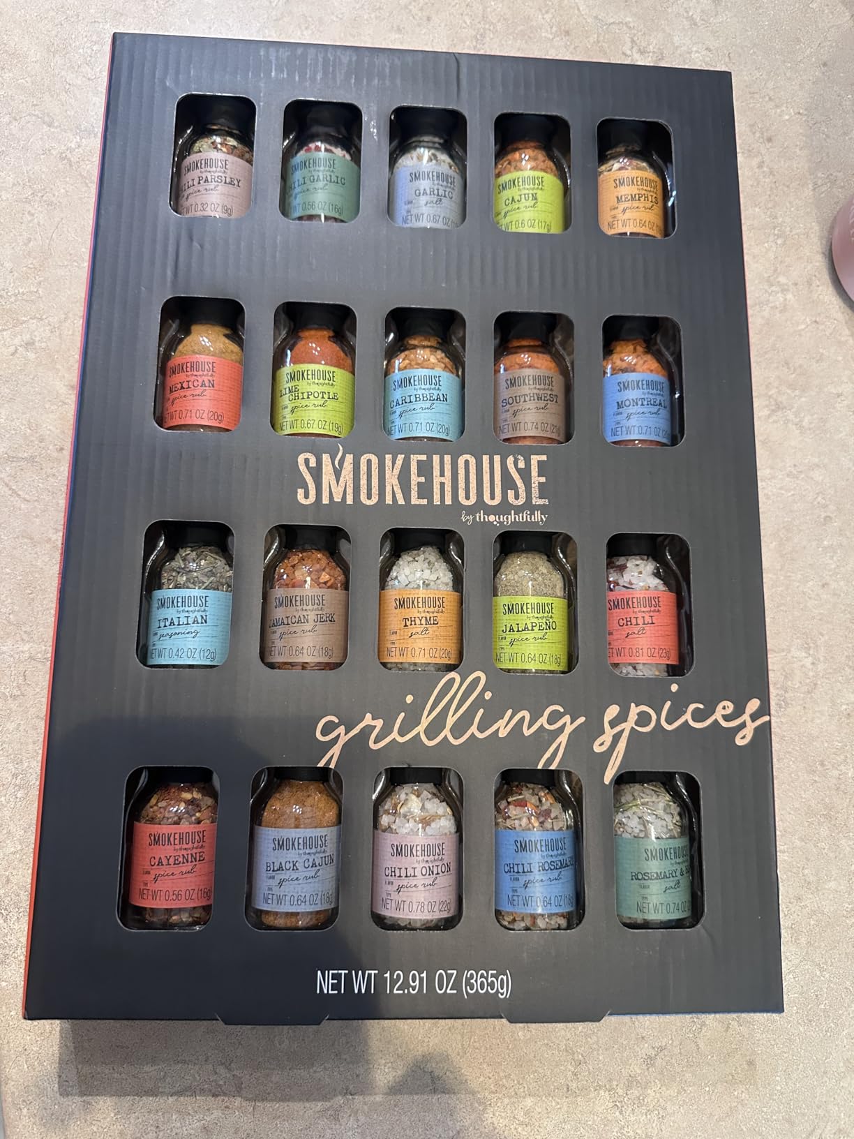 Smokehouse by Thoughtfully Ultimate Grilling Spice Set, Grill Seasoning Gift Set Flavors Include Chili Garlic, Rosemary and Herb, Lime Chipotle, Cajun Seasoning and More, Pack of 20 customer photo 2