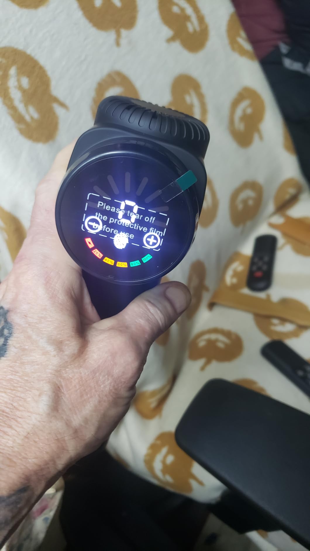 TOLOCO Massage Gun, Deep Tissue Back Massage for Athletes for Pain Relief, Percussion Massager with 10 Massages Heads & Silent Brushless Motor, Fathers Day Dad Gifts, Black customer photo 1