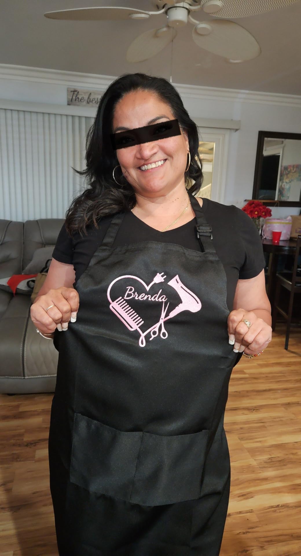 Personalized Custom Embroidered Black Hair Stylist Apron - Beauty Salon - Barber - Cosmetology - Men & Women customer photo 1