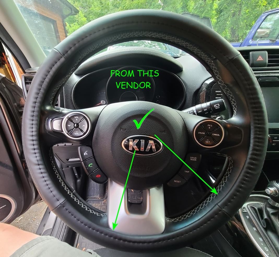 Magnelex Microfiber Leather Steering Wheel Cover - Black. Heat Resistant Anti-Slip Car Wheel Wrap - Compatible with Most Makes and Models of Cars and Trucks with 14.5 to 15 Inch Steering Wheels customer photo 2