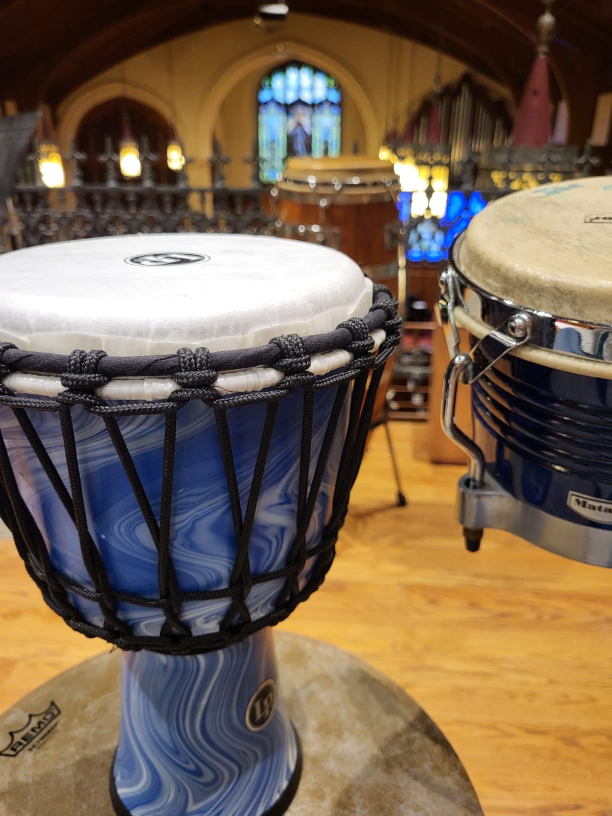 Latin Percussion World Collection Circle Djembe, Blue Marble, 7-inch (LP1607BM) customer photo 1