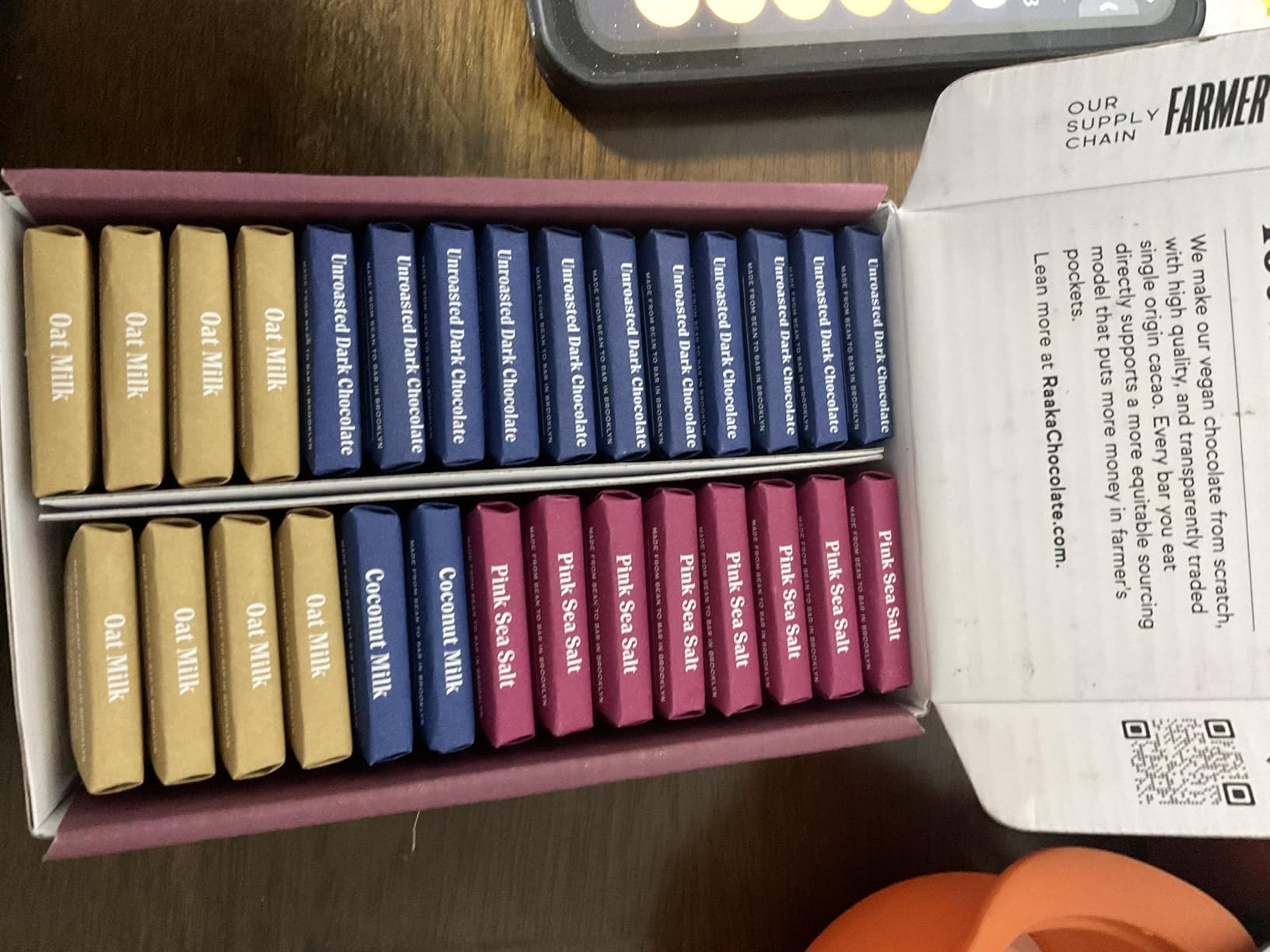Raaka Dark Chocolate Gift Box | Mini Dark Chocolate Variety Pack | Organic, Vegan, Gluten Free | Box of 30 Individually Wrapped Chocolates customer photo 2