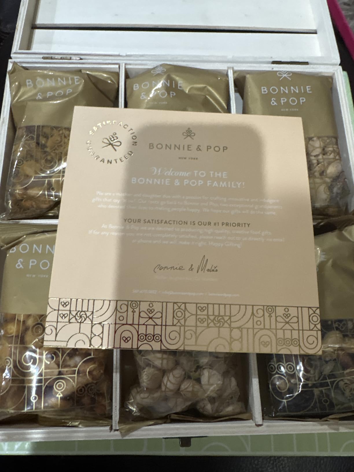 Nut Gift Basket, in Reusable Wooden Crate, Healthy Gift Option, Gourmet Snack Food Box, with Unique Flavors, Great for Feel Better, Sympathy & Birthday- Bonnie & Pop customer photo 2