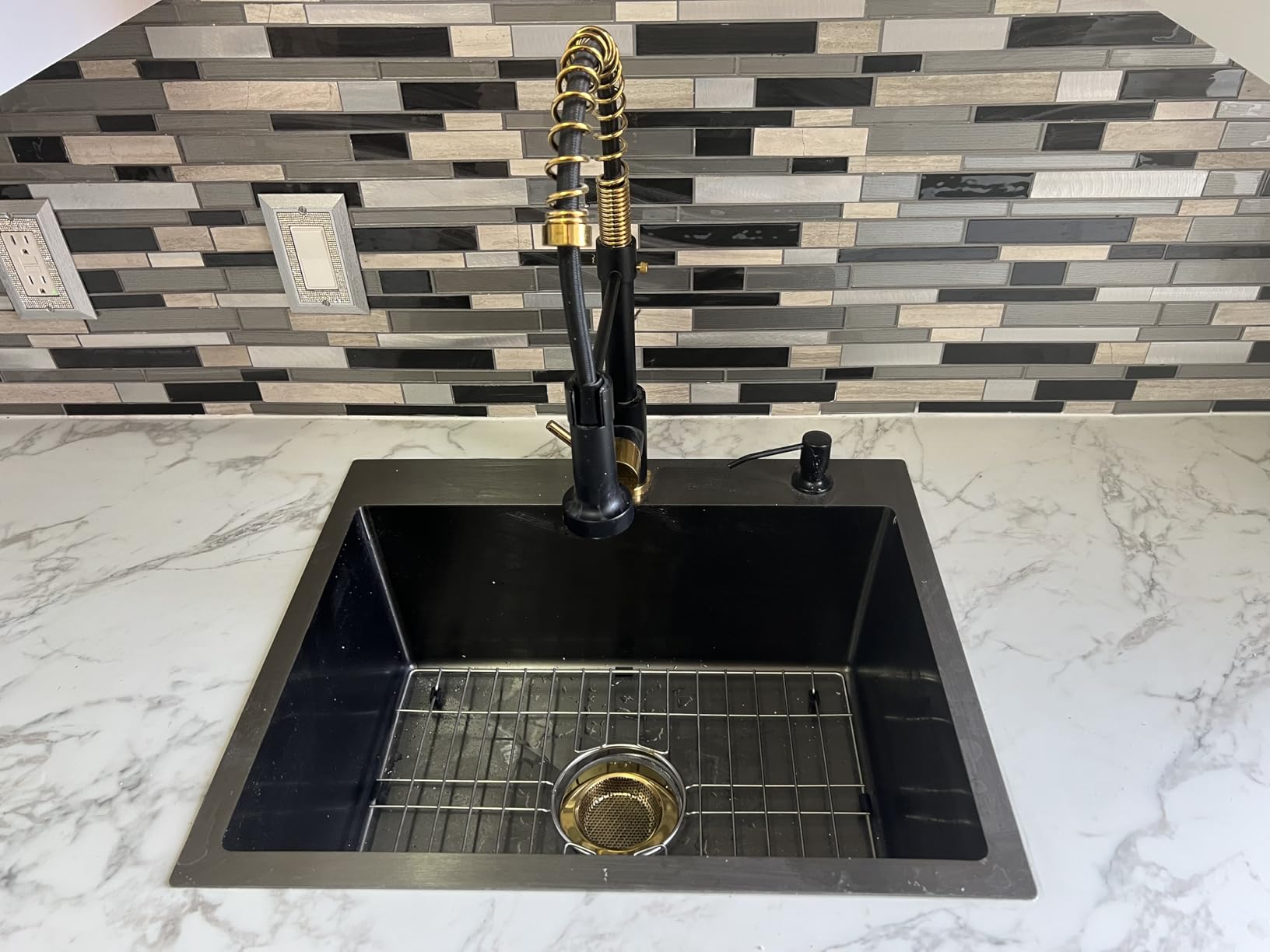 VCCUCINE Drop in Bar Sink, 15x15 Inch Topmount RV Small Kitchen Sink, Handmade Stainless Steel Wet Bar Sink, Outdoor Single Bowl, Brushed Nickel Prep Sink with Accessories customer photo 2