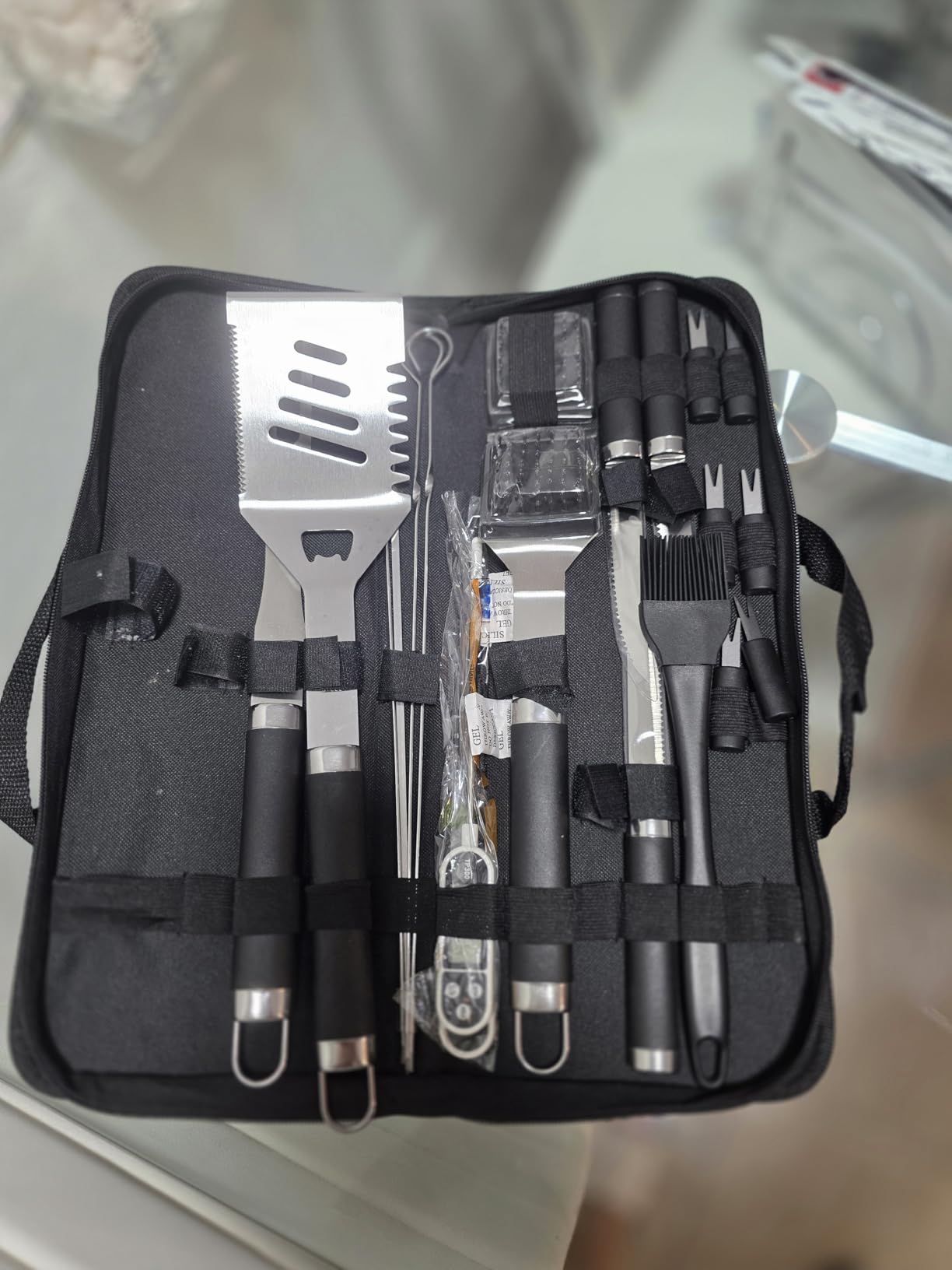 POLIGO 29 PCS BBQ Grill Accessories Stainless Steel BBQ Tools Grilling Tools Set with Storage Bag for Fathers Day Dads Birthday Presents - Camping Grill Utensils Set Ideal Grilling Gift for Men Silver customer photo 1
