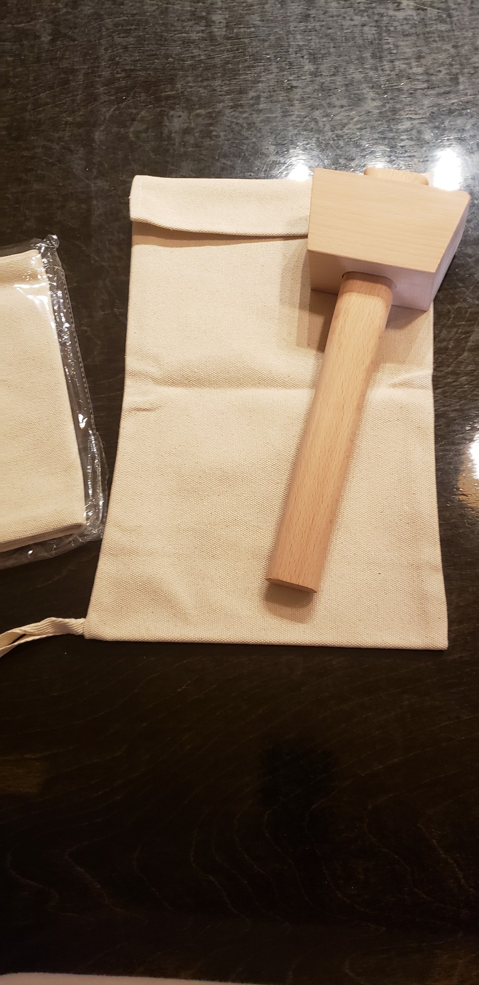 2 Pack Enlarged Canvas Ice Crusher Bags with 1 Mallet -15.3