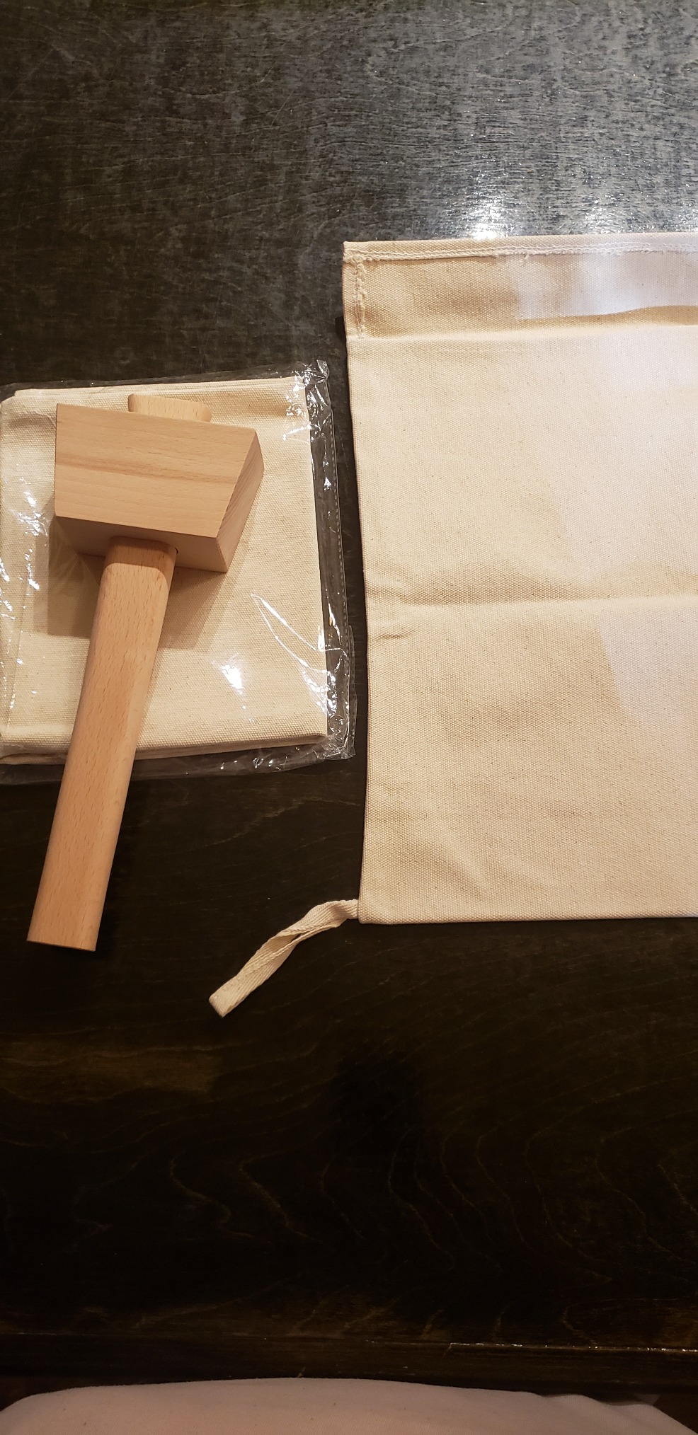 2 Pack Enlarged Canvas Ice Crusher Bags with 1 Mallet -15.3