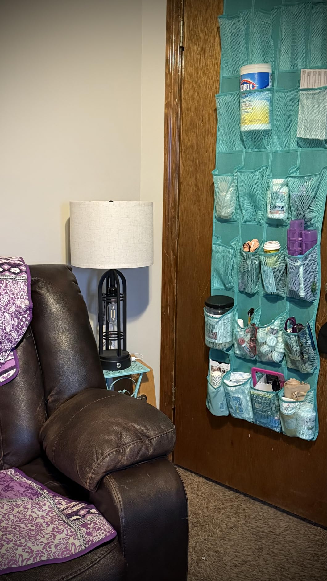 GORILLA GRIP Over the Door Shoe Organizer, 24 Large Breathable Mesh Pockets, Space Saving Hanging Storage Holder, Closet Rack Hanger Holds Up to 40 lbs, Hangs on Closets for Shoes, Accessories, Black customer photo 1