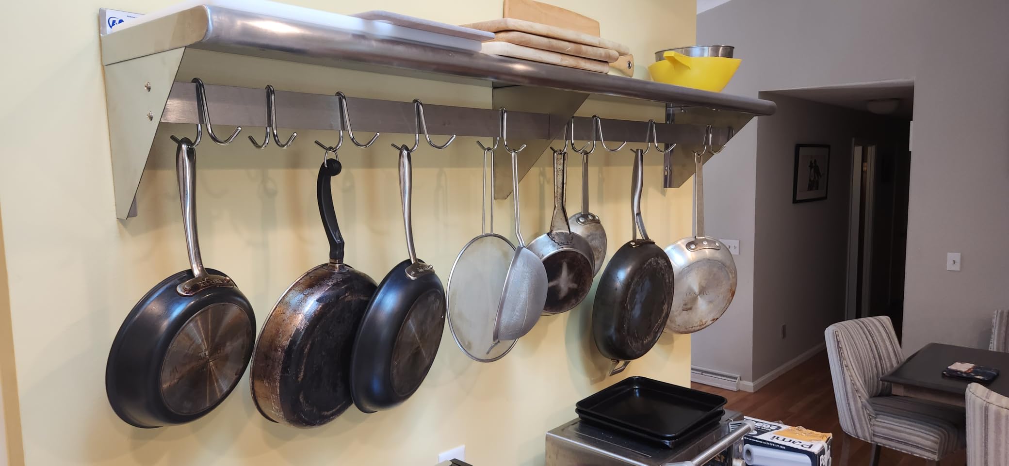 Hally Stainless Steel Shelf 12 x 72 Inches 345 lb, NSF Commercial Wall Mount Floating Shelving for Restaurant, Kitchen customer photo 2