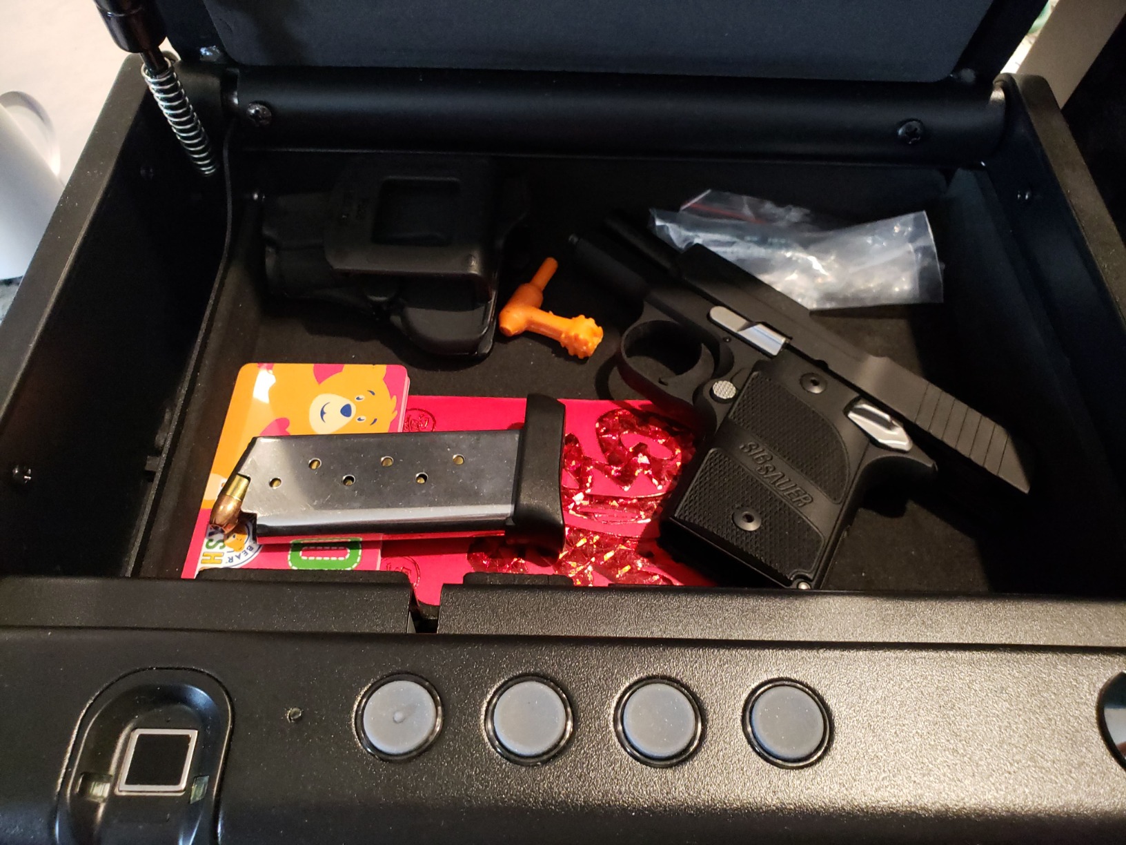 SentrySafe Biometric Gun Safe for Handgun or Pistol, Fingerprint Safe with Interior Light, 1 Handgun Capacity, Firearm Storage with Bolt Down Kit, QAP1BLX customer photo 2