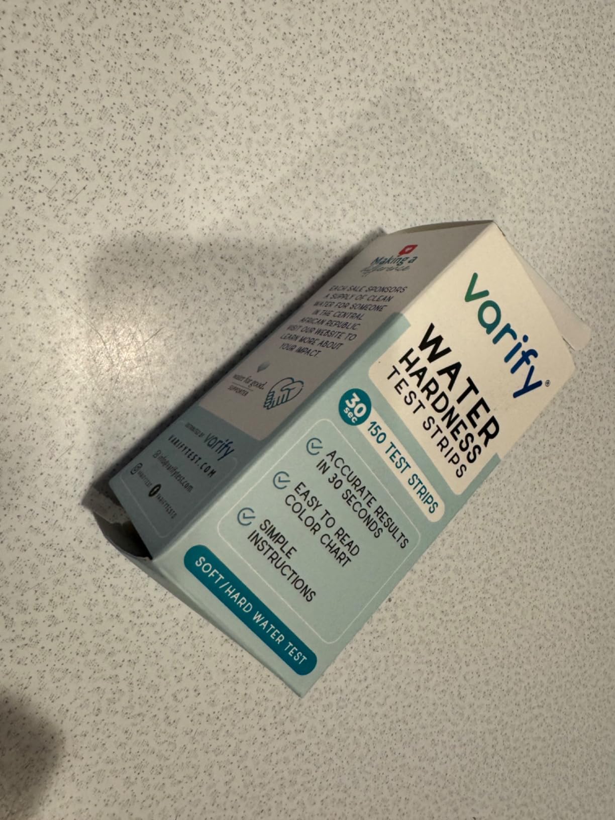 Varify Water Hardness Test Kit - Water Testing Kit for Home, Drinking, Well, Spa, Swimming Pool, Softener, Dishwasher & More - Hard Water Test Strips for Calcium, Magnesium (0-425 ppm, 150 Strips) customer photo 1