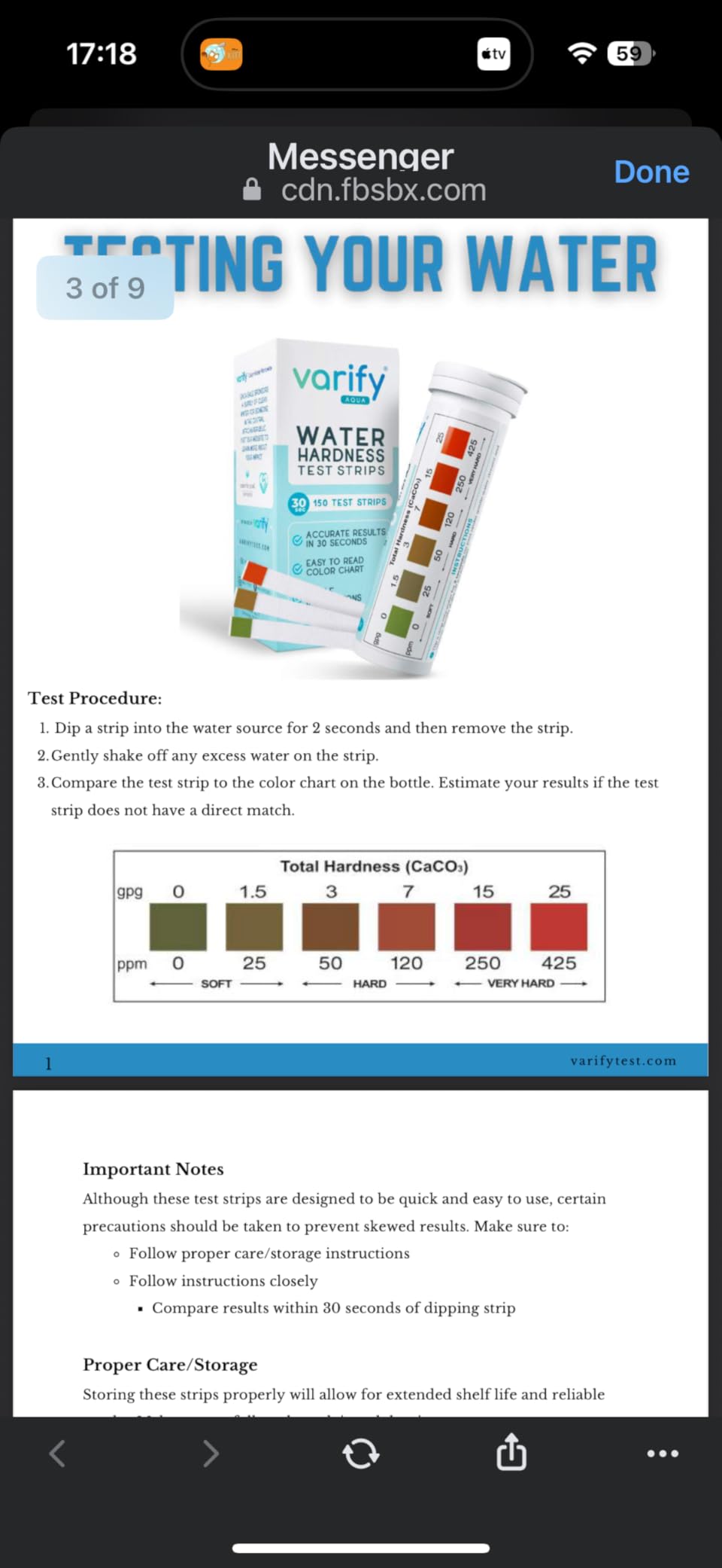 Varify Water Hardness Test Kit - Water Testing Kit for Home, Drinking, Well, Spa, Swimming Pool, Softener, Dishwasher & More - Hard Water Test Strips for Calcium, Magnesium (0-425 ppm, 150 Strips) customer photo 2
