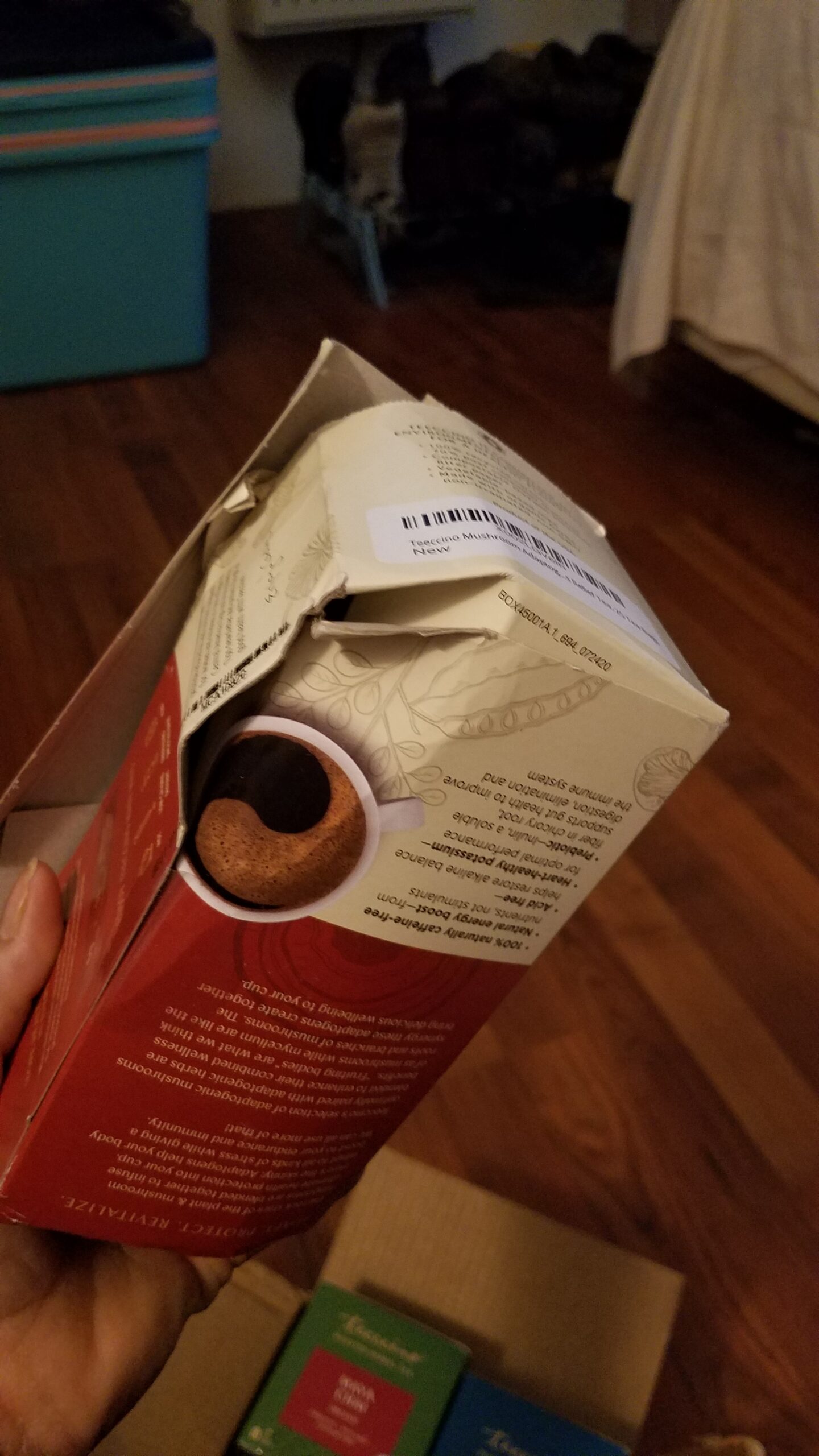 Teeccino Organic Mushroom Herbal Tea, Chaga Ashwagandha, Butterscotch Cream, Caffeine Free, 25 Tea Bags, 5.3 oz (150 g) customer photo 1