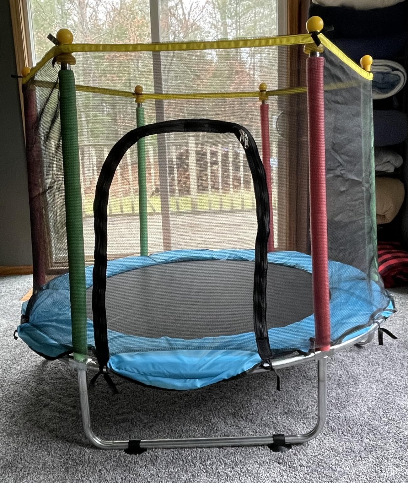 Toddler Trampoline for Kids Ages 1-8, 55'' Small Trampoline with Safety Enclosure Net, Indoor & Outdoor Baby Mini Trampolines, No-Gap Safe Design for Toddlers Jump, Gifts for Children & Boys & Girls customer photo 1
