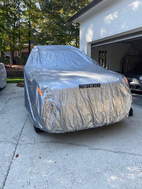 MotorTrend SafeKeeper Heavy Duty Car Cover Waterproof All Weather, Multi-Layered Truck SUV Car Cover for Snow Rain Sun UV Protection, Full Exterior Car Covers for Automobiles (Fits up to 228