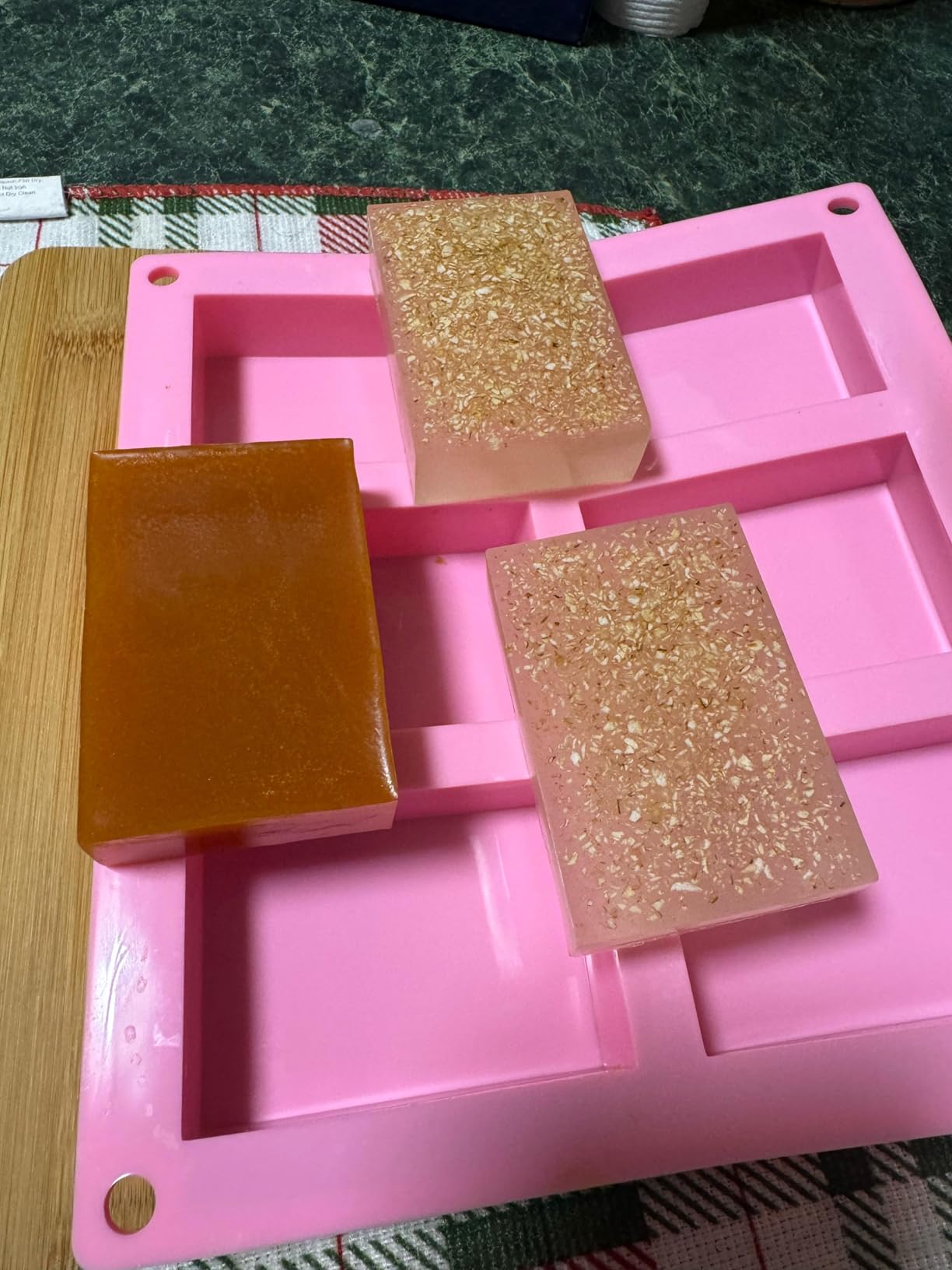 Bangp 4 Pack Silicone Soap Molds,Rectangle Soap Mold,6 Cavities Silicone Molds for Craft Soap Making,Chocolate, Cake Molds,with 100pcs 3.5x5 inches Bags customer photo 2