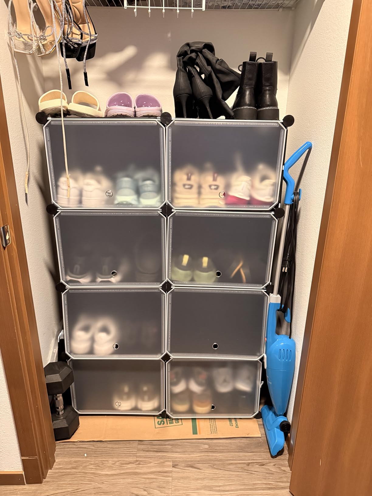 HOMIDEC Shoe Rack, 8 Tier Shoe Storage Cabinet 32 Pair Plastic Shoe Shelves Organizer for Closet Hallway Bedroom Entryway customer photo 2