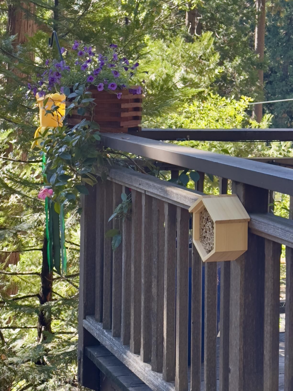 Mason Bee House Native Bee Hive Hexagon Bee House Handmade Wooden Mason Bee Box Habitat Home Hotel with Tubes -Attracts Peaceful Bee Pollinators to Enhance Your Garden's Productivity customer photo 1