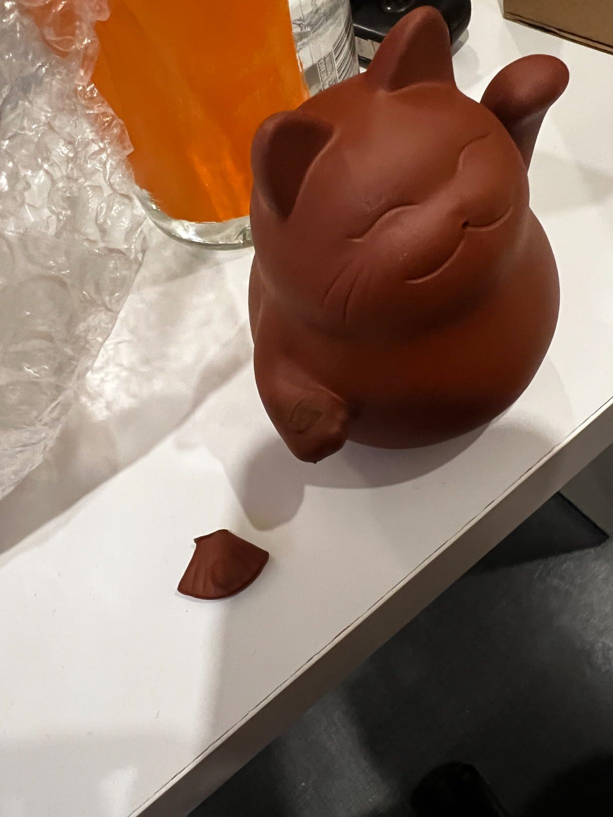 EatingBiting Chinese Zisha Tea Pet Maneki Neko Lucky Wealth RICH Cat Tea Pet Handmade Purple Clay for Kungfu Gift Water Tea Tray Accessories Handmade Tea Tray for Tea Lovers Oolong Tea Home Decor customer photo 2