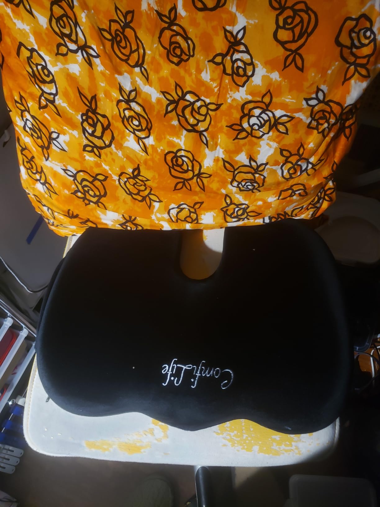 ComfiLife Premium Gel & Memory Foam Seat Cushion - Doctor Recommended Office Chair Cushion, Car Seat Cushion - Chair Cushions for Back & Sciatica Pain Relief (Black) customer photo 2