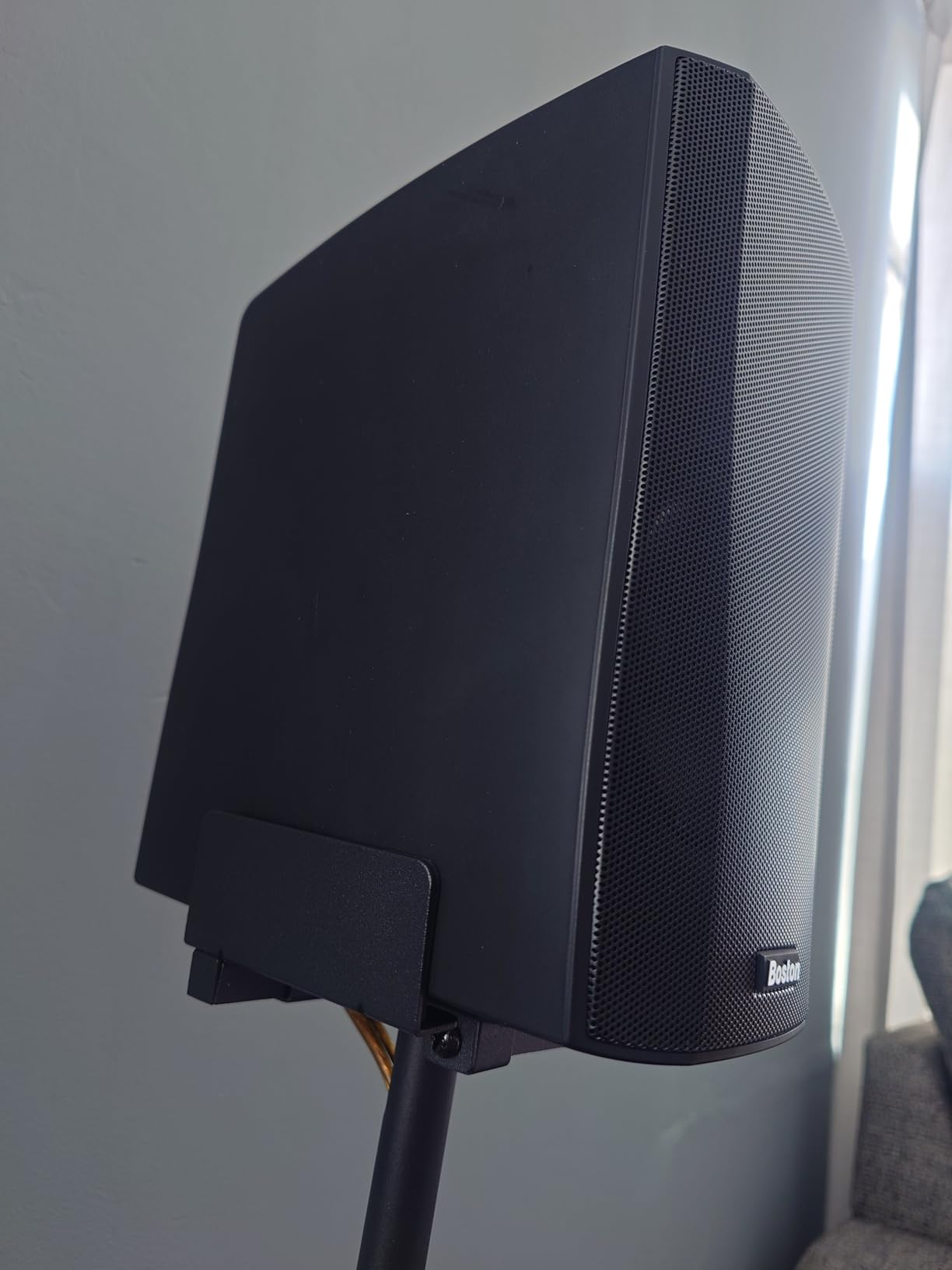 PERLESMITH Universal Speaker Stands for Surround Sound - Height Adjustable Extend 33.3 to 45.1 Inch, Floor Speaker Stand for Satellite and Studio and Bookshelf Speakers up to 11LBS, 1 Pair Black, PSSS2 customer photo 1