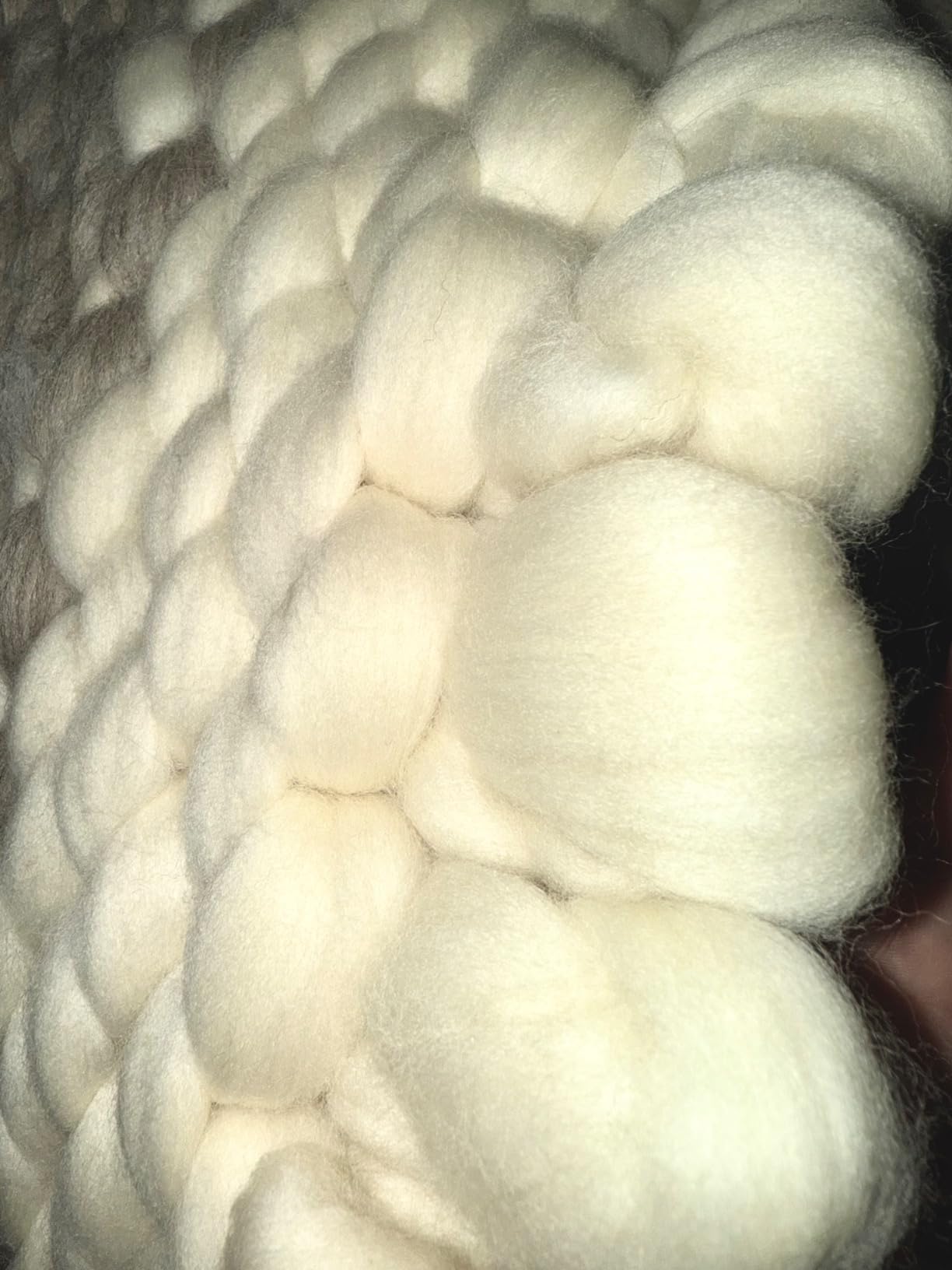 Revolution Fibers Merino Wool Roving 1 lb (16 Ounces) for Spinning | Soft Chunky Jumbo Yarn for Arm Knitting Blanket | 100% Natural Undyed (Off-White) Wool Yarn customer photo 2