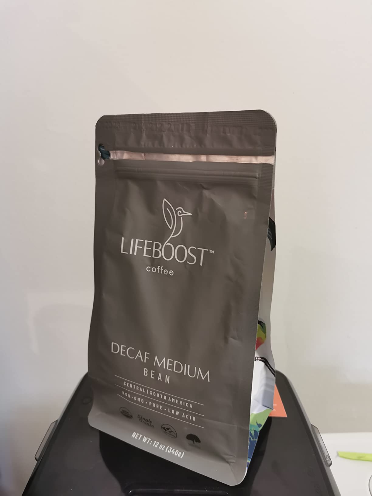 Lifeboost Medium Roast Swiss Water Decaf Whole Bean Coffee - Low Acid Organic Decaf Coffee, Non-GMO, USDA Organic, Single Origin, Third-Party Tested for Mycotoxins & Pesticides - 12 oz Bag customer photo 1