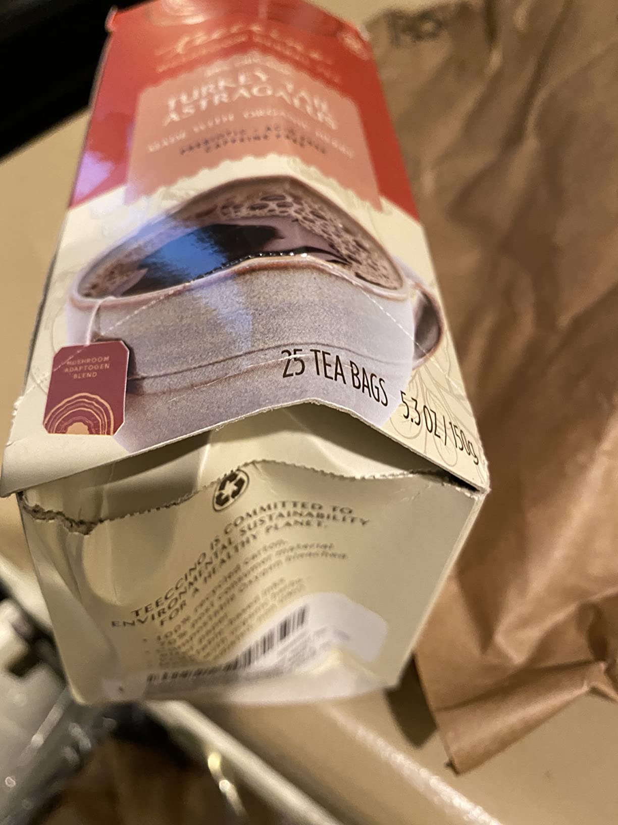 Teeccino Mushroom Herbal Tea - Turkey Tail Astragalus Toasted Maple - Caffeine Free, Prebiotic, 3x More Herbs - 25 Tea Bags customer photo 1