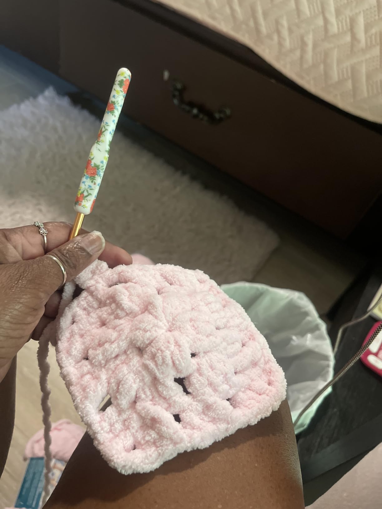 Bernat Baby Blanket Vanilla Yarn - 3 Pack of 100g/3.5oz - Polyester - 6 Super Bulky - 72 Yards - Knitting, Crocheting, Crafts & Amigurumi, Chunky Chenille Yarn customer photo 1