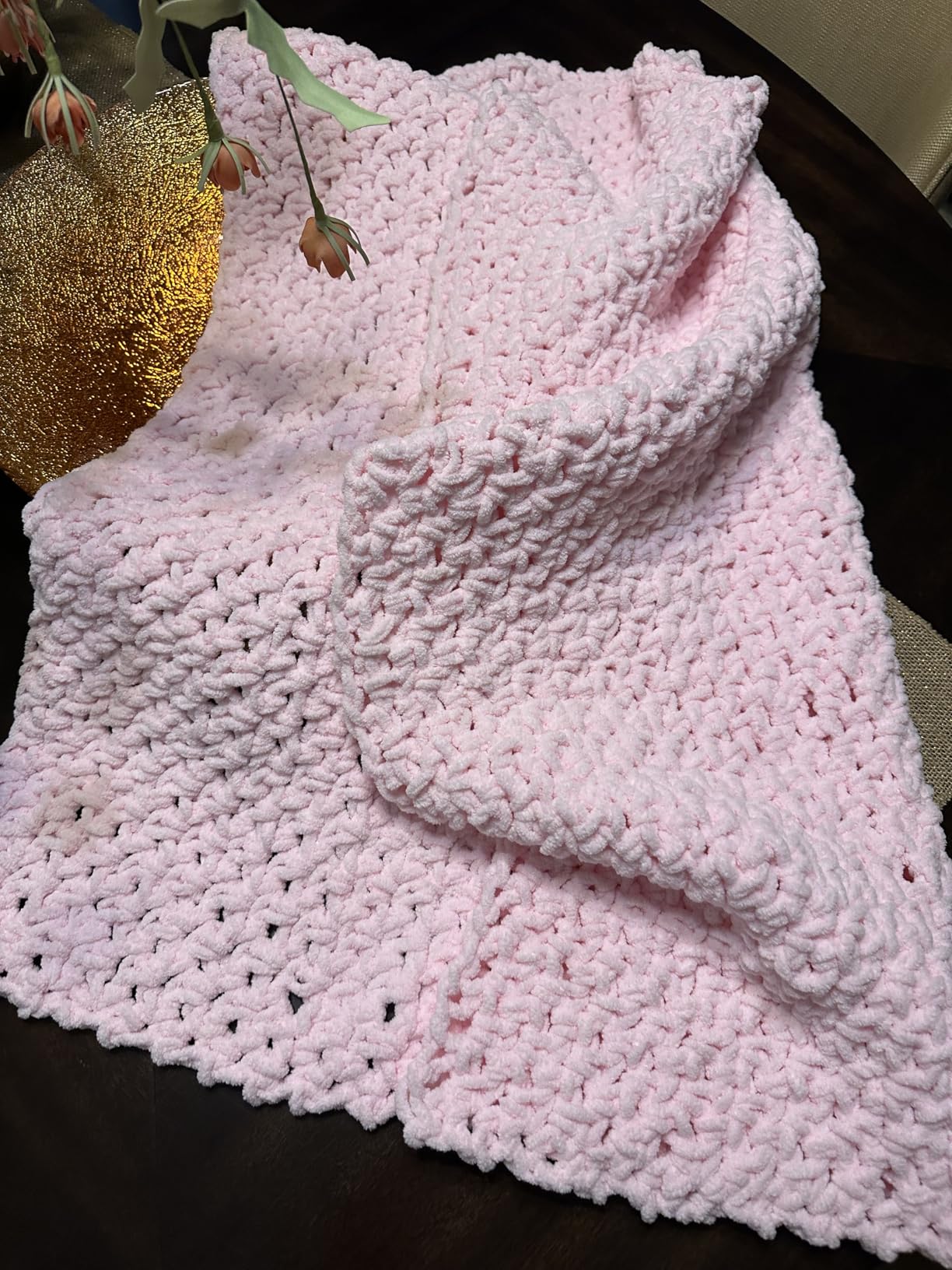 Bernat Baby Blanket Vanilla Yarn - 3 Pack of 100g/3.5oz - Polyester - 6 Super Bulky - 72 Yards - Knitting, Crocheting, Crafts & Amigurumi, Chunky Chenille Yarn customer photo 2
