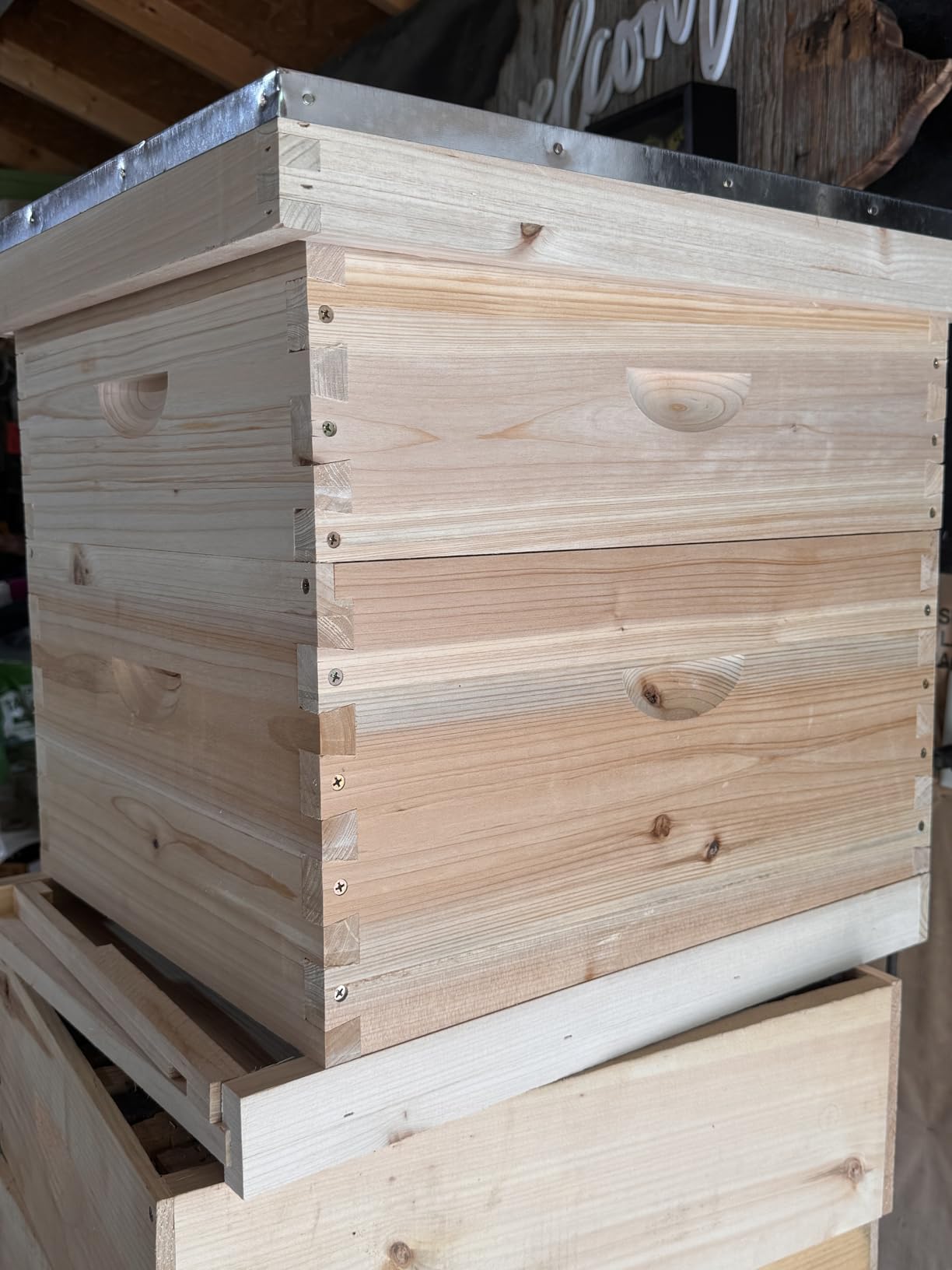 POLLIBEE 10 Frame Langstroth Beehives,Bee Keeping Starter Kit Includes 1 Deep Box & 1 Medium Box with Beehive Frames and Foundations,Complete Beehive Kit for Beekeeper customer photo 2