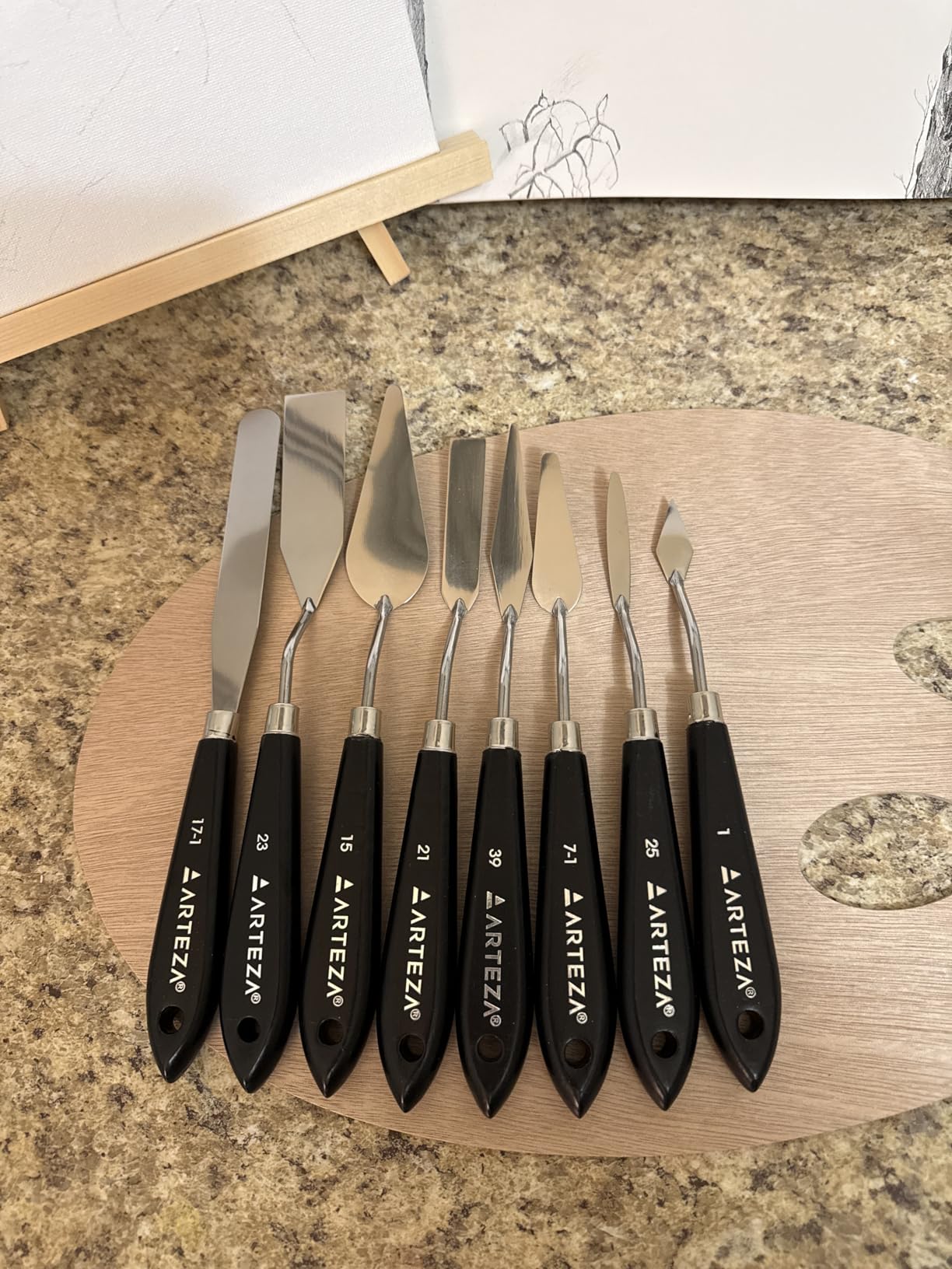 Arteza Palette Knives 8-Pack, Sizes No. 1, 25, 7, 15, 39, 23, 17, 21 customer photo 1