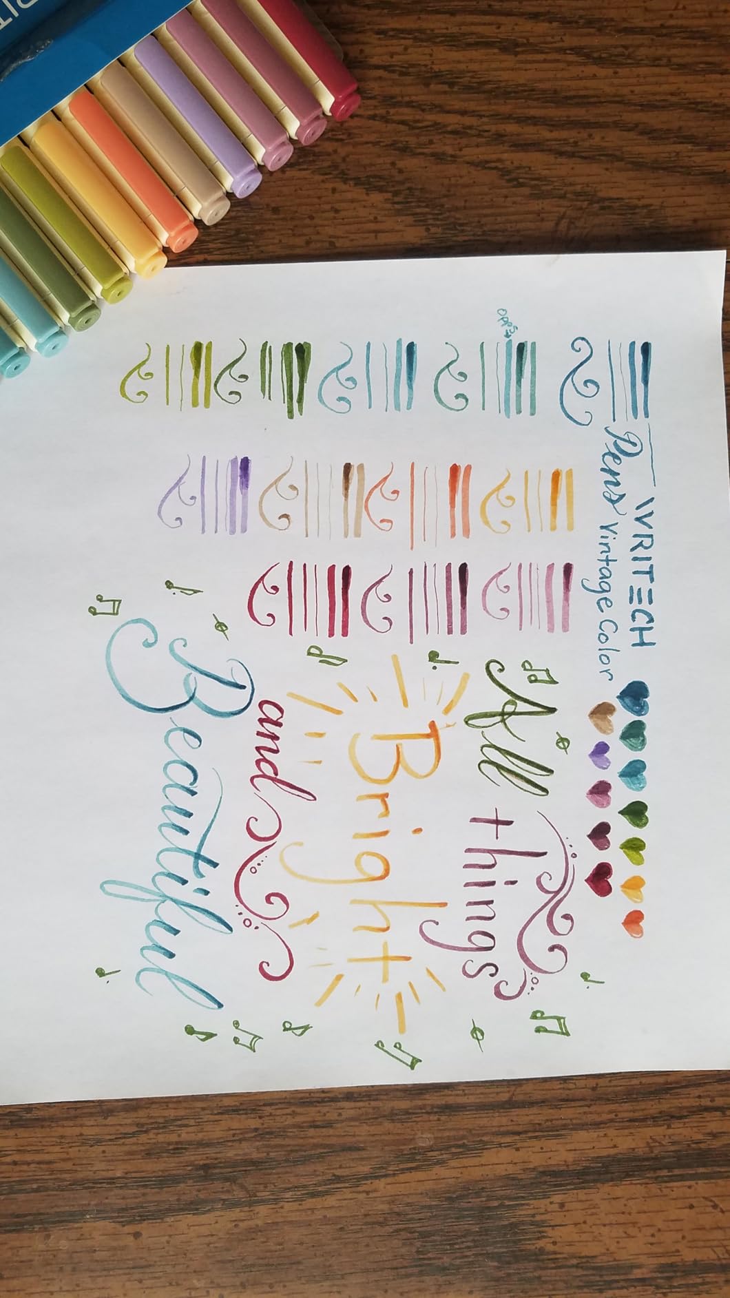 WRITECH Arts Sign Brush Pen Brush Tip Marker Felt Tip Water Based Ink Color Pens 12 Assorted Pastel Colors Great for Lettering, Journaling, Calligraphy (Natural) customer photo 2