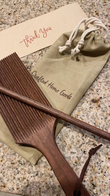 Gnocchi Board - Hand Crafted in USA of American Grown Walnut - Solid Wood Gnocchi Paddle with Garganelli Stick customer photo 1
