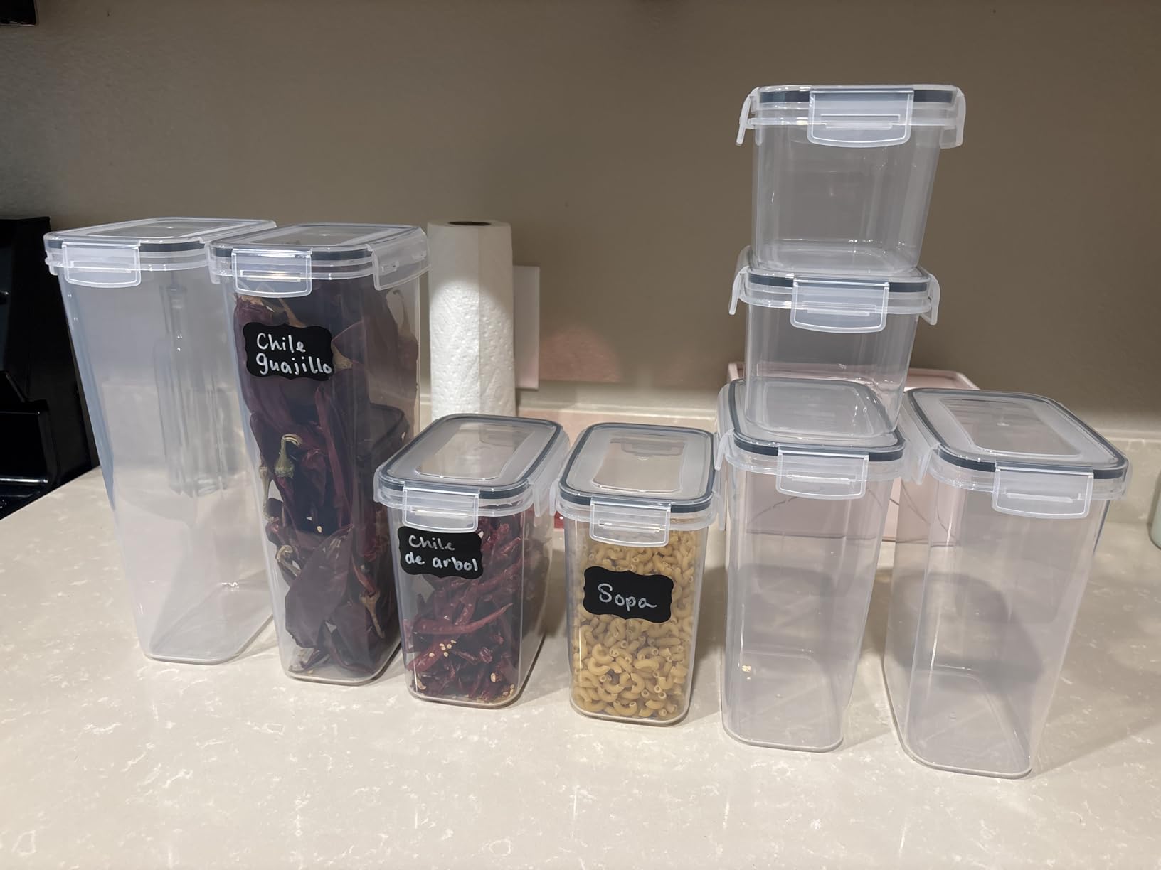 CHEFSTORY Airtight Food Storage Containers with Lids, 8 PCS Plastic Storage Canisters for Kitchen & Pantry Organization, Dry Food Canisters for Flour, Sugar and Cereal customer photo 2